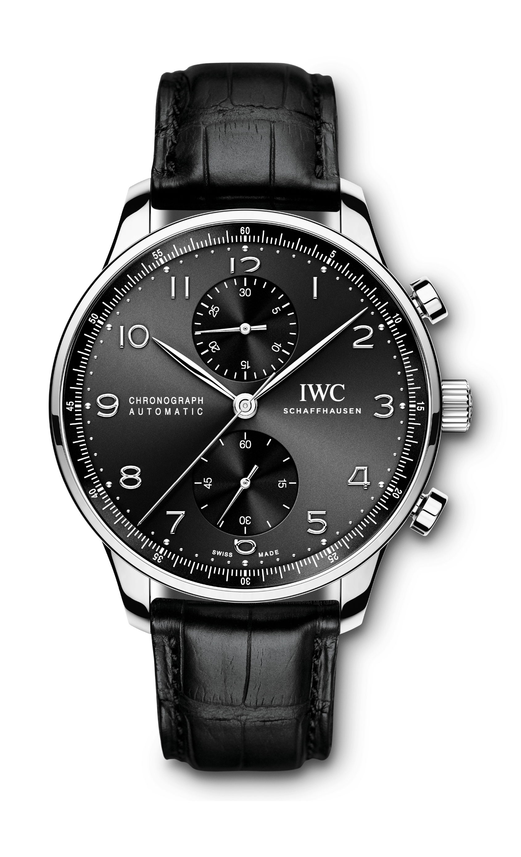 IWC Schaffhausen Portugieser Chronograph luxury timepiece - detailed view