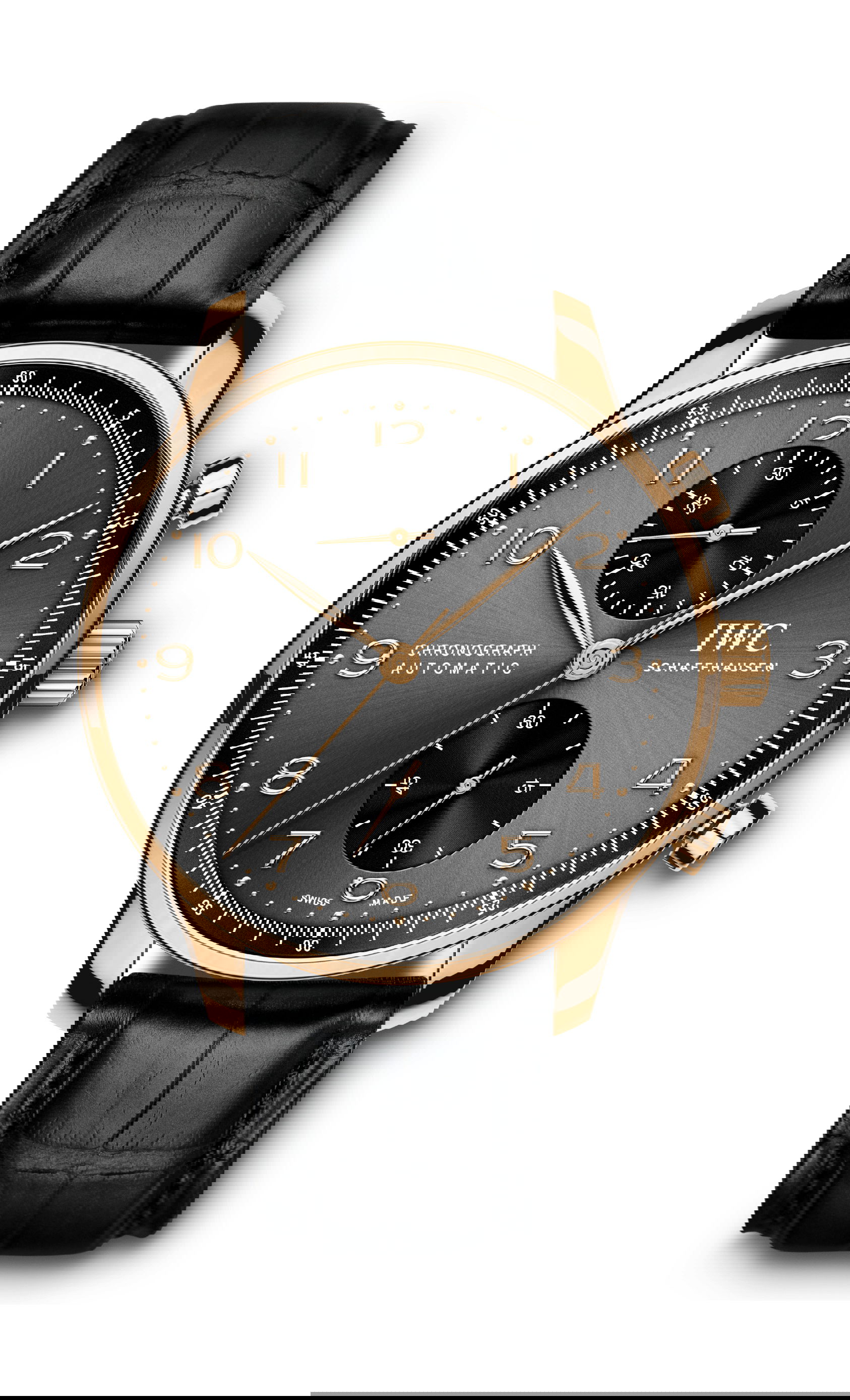 IWC Schaffhausen Portugieser Chronograph luxury timepiece - detailed view