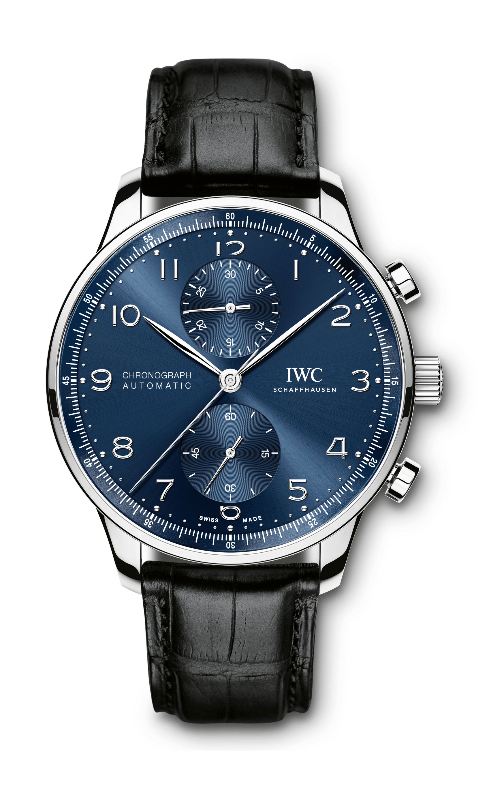 IWC Schaffhausen Portugieser Chronograph luxury timepiece - detailed view