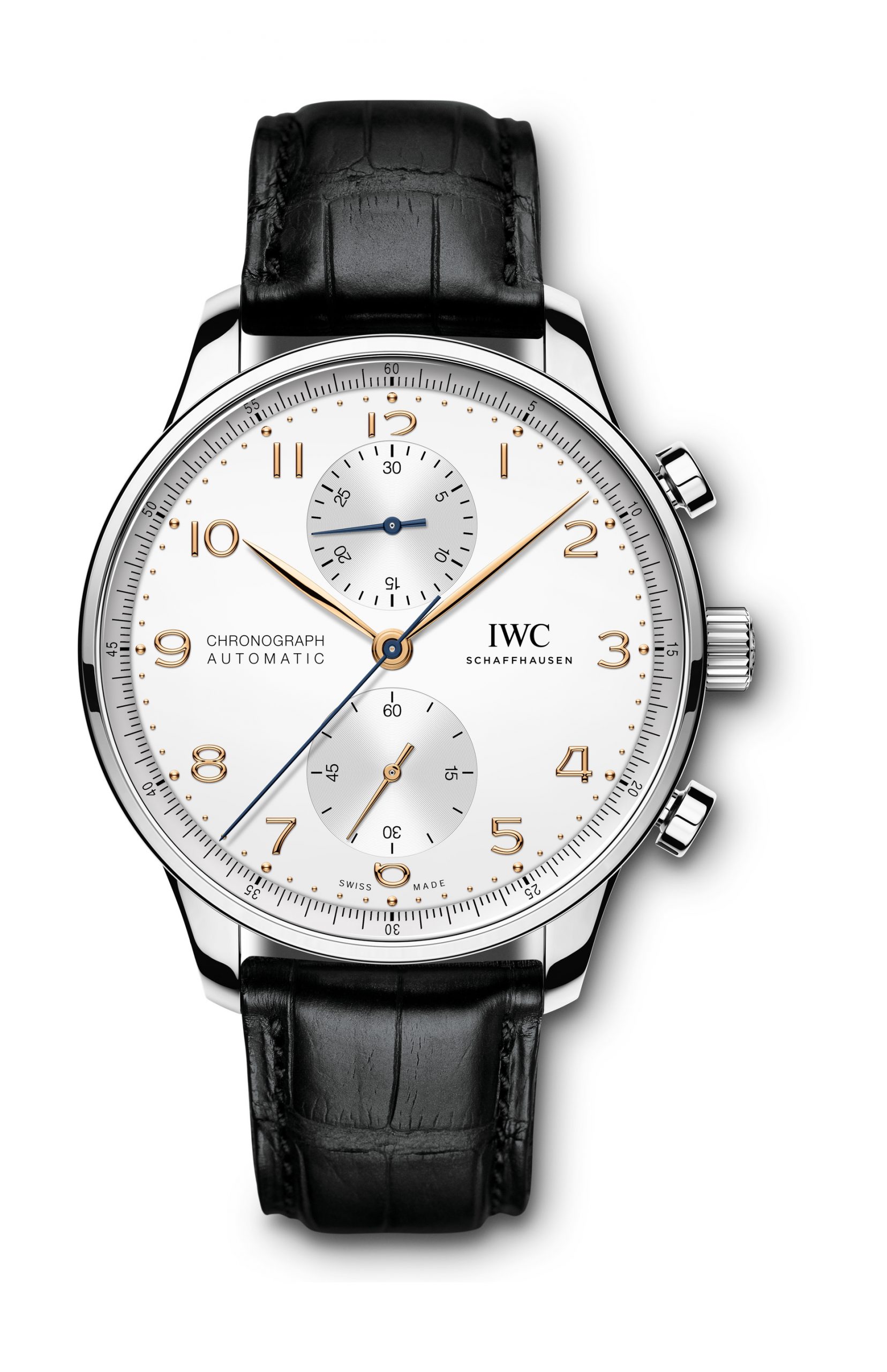 IWC Schaffhausen Portugieser Chronograph luxury timepiece - detailed view
