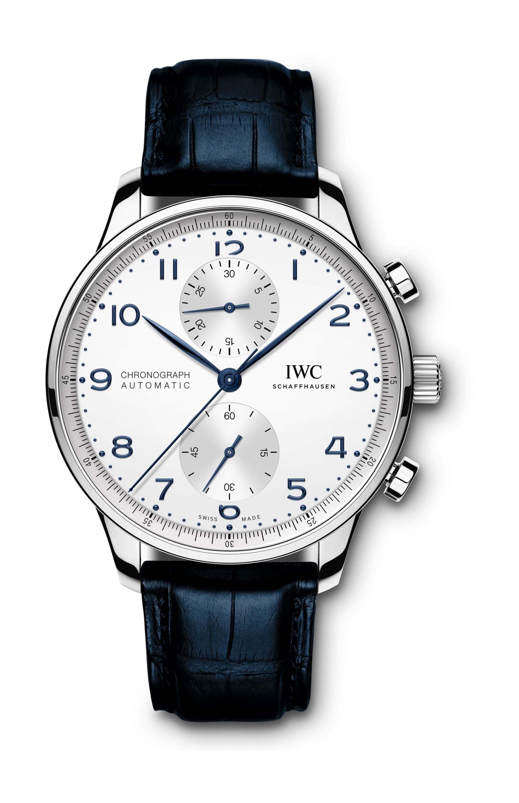 IWC Schaffhausen Portugieser Chronograph luxury timepiece - detailed view