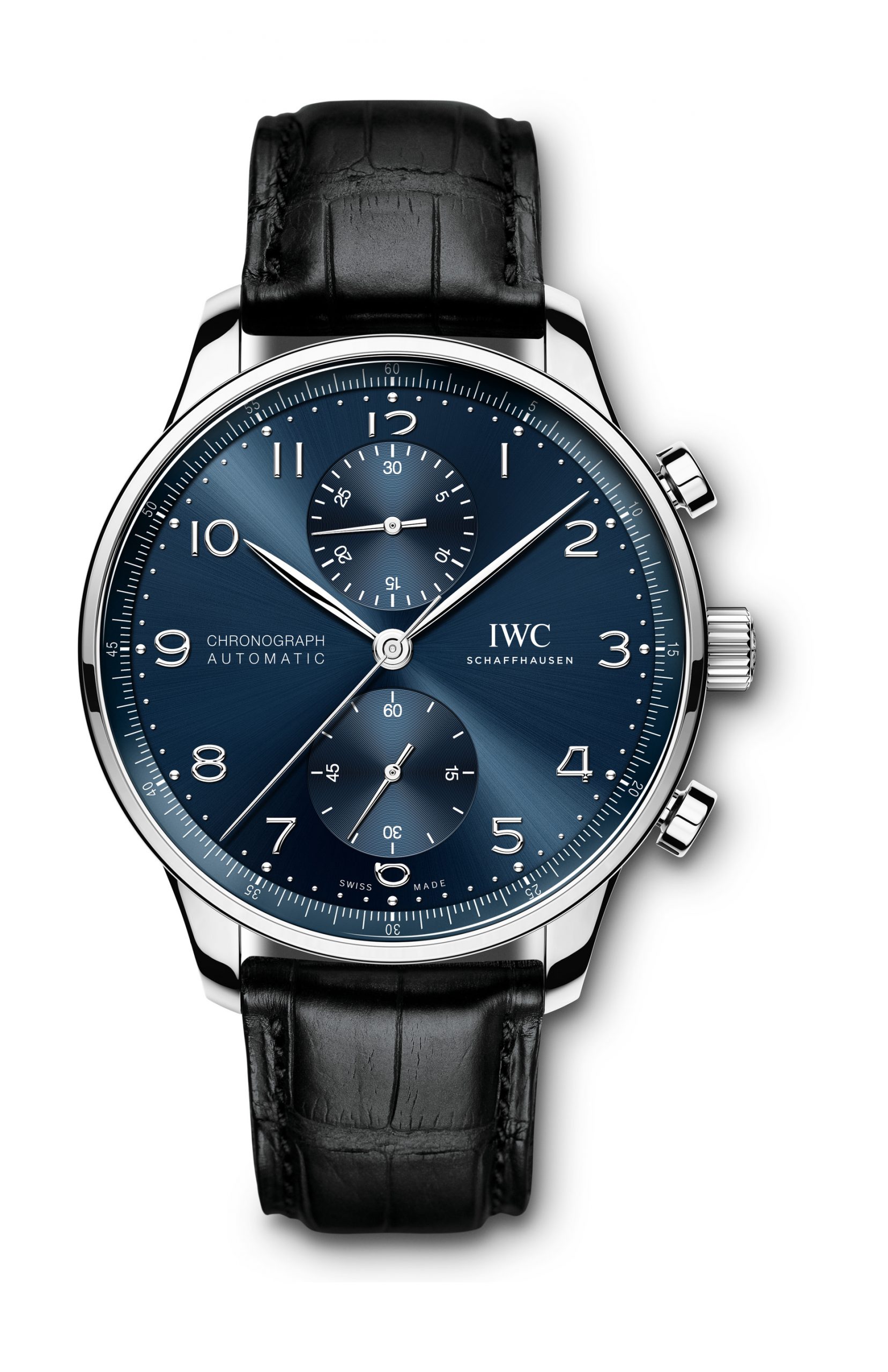 IWC Schaffhausen Portugieser Chronograph luxury timepiece - detailed view