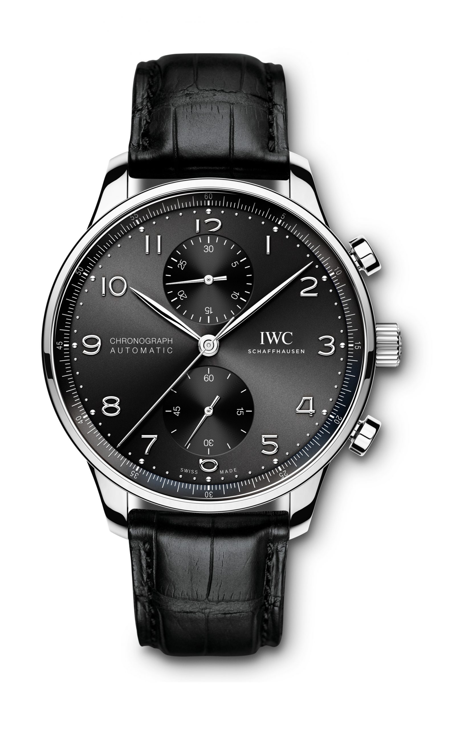 IWC Schaffhausen Portugieser Chronograph luxury timepiece - detailed view