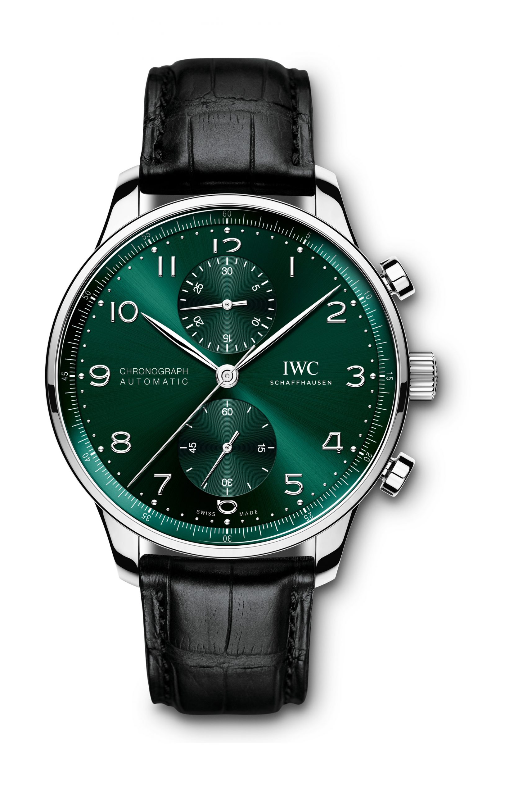 IWC Schaffhausen Portugieser Chronograph luxury timepiece - detailed view