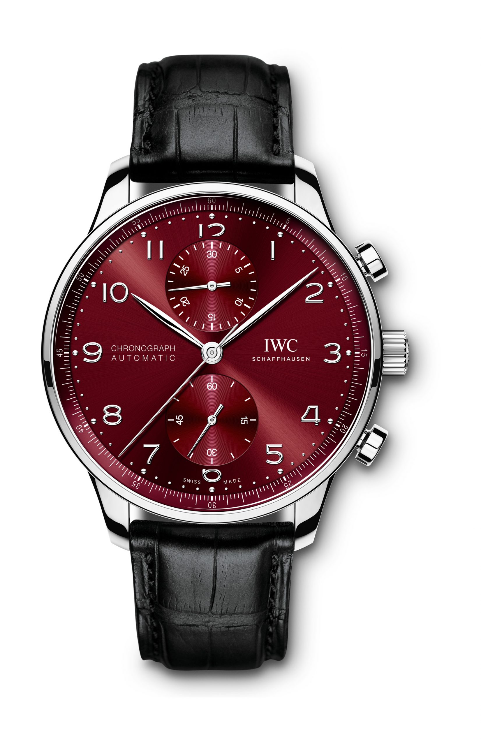 IWC Schaffhausen Portugieser Chronograph luxury timepiece - detailed view