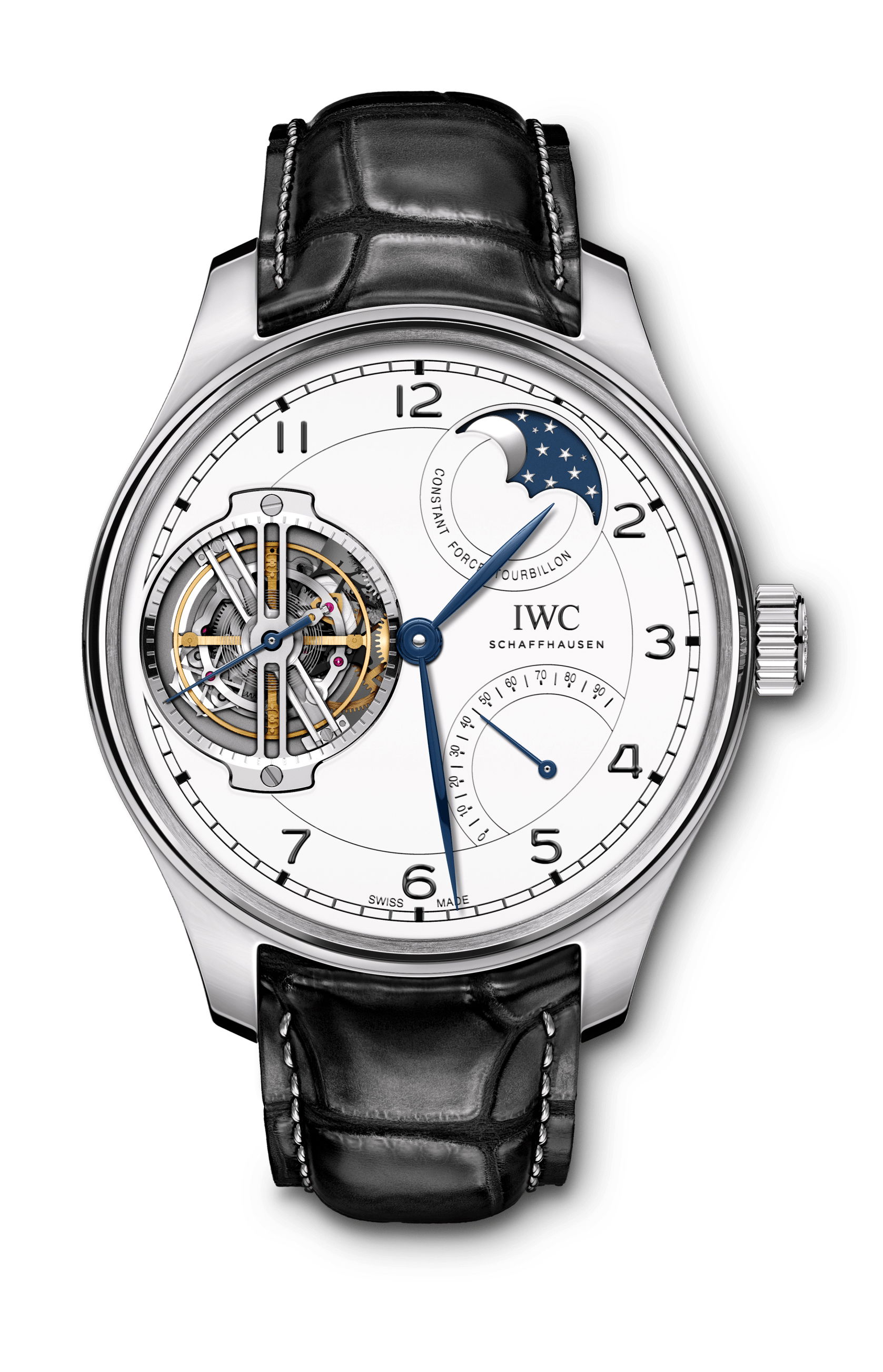 IWC Schaffhausen Portugieser Constant-Force Tourbillon Edition “150 Years” luxury timepiece - detailed view