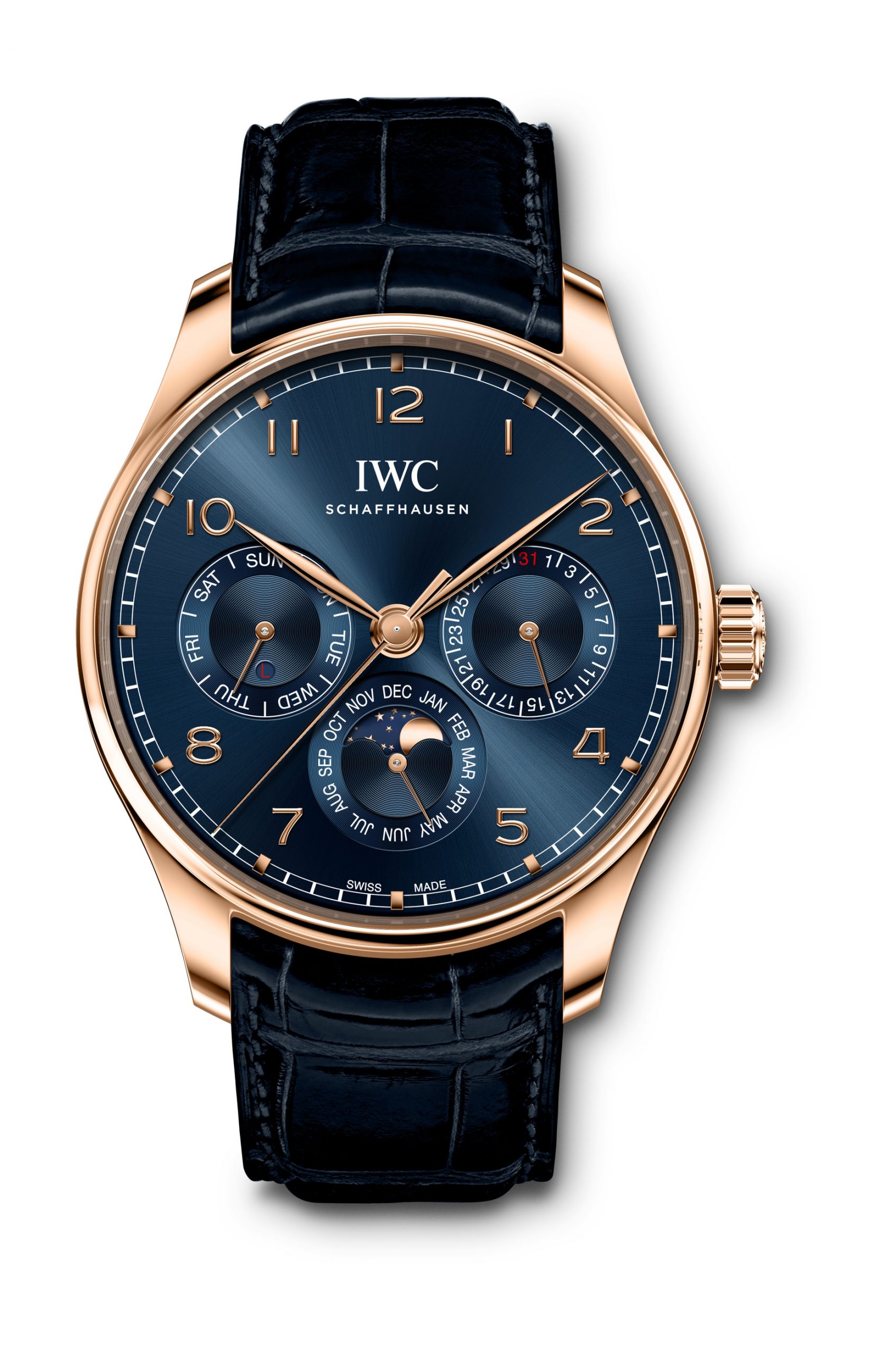 IWC Schaffhausen Portugieser Perpetual Calendar 42 Boutique Edition luxury timepiece - detailed view