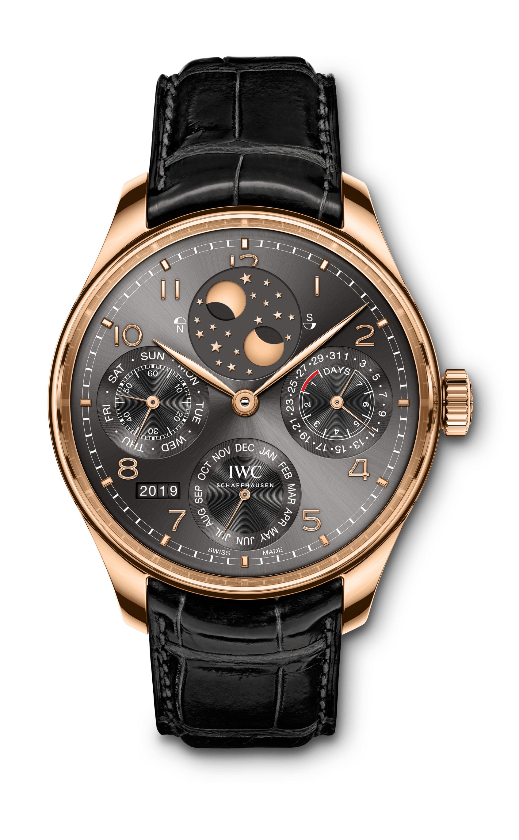 IWC Schaffhausen Portugieser Perpetual Calendar luxury timepiece - detailed view