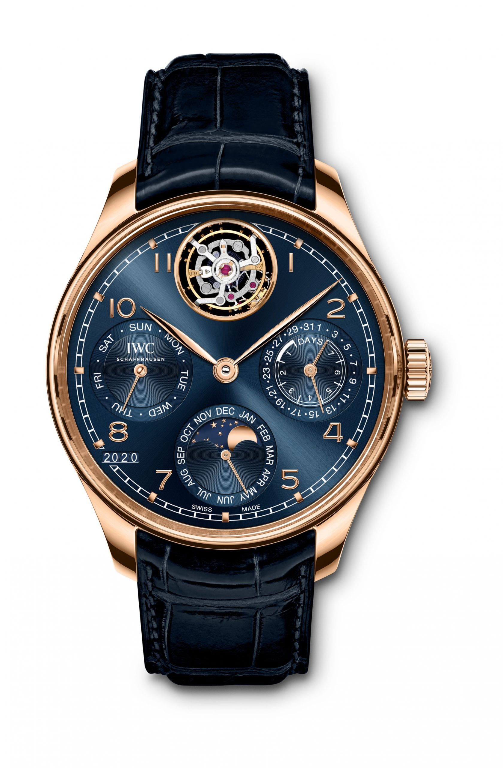 IWC Schaffhausen Portugieser Perpetual Calendar Tourbillon Boutique Edition luxury timepiece - detailed view