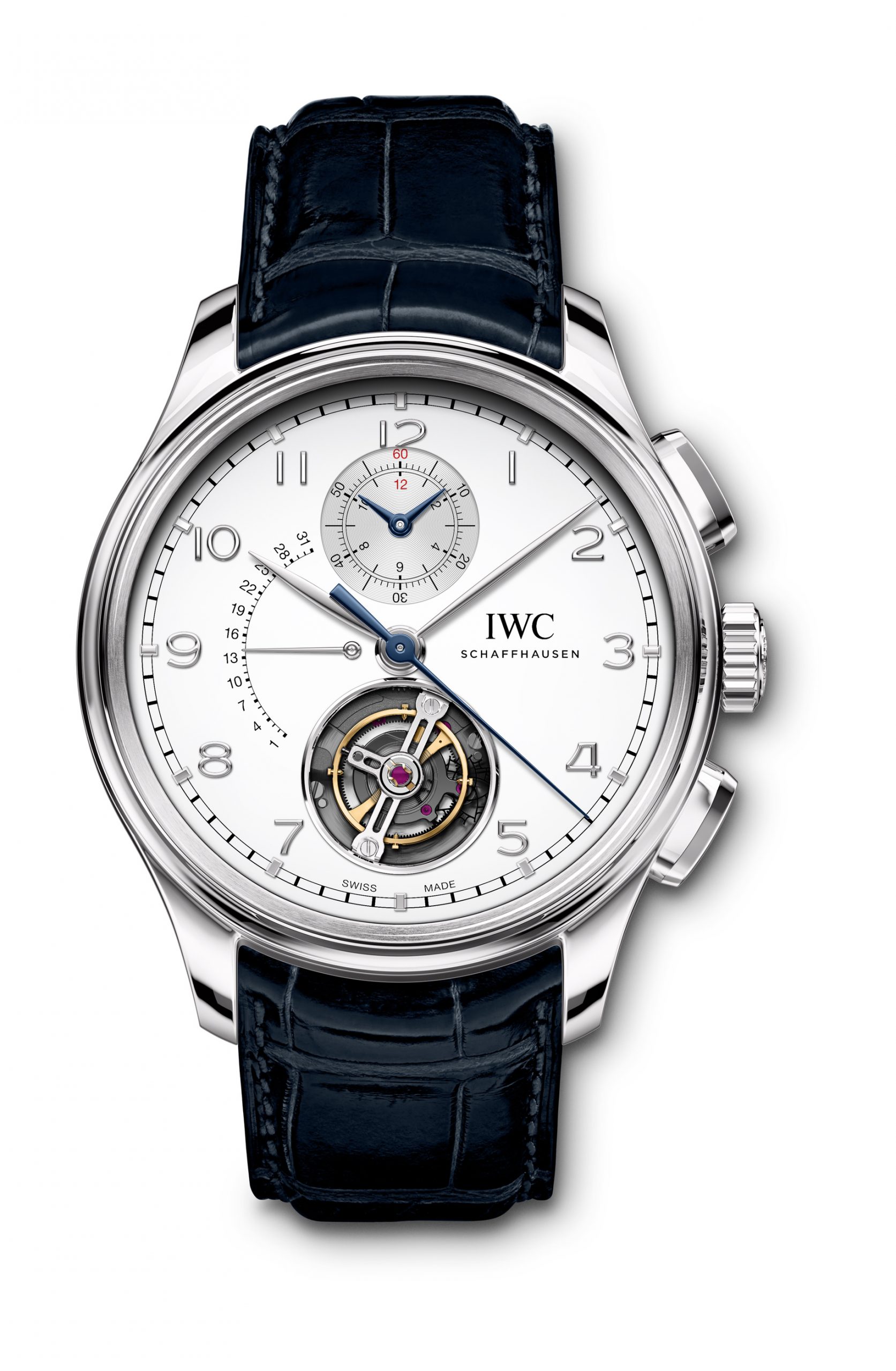IWC Schaffhausen Portugieser Tourbillon Chronograph luxury timepiece - detailed view