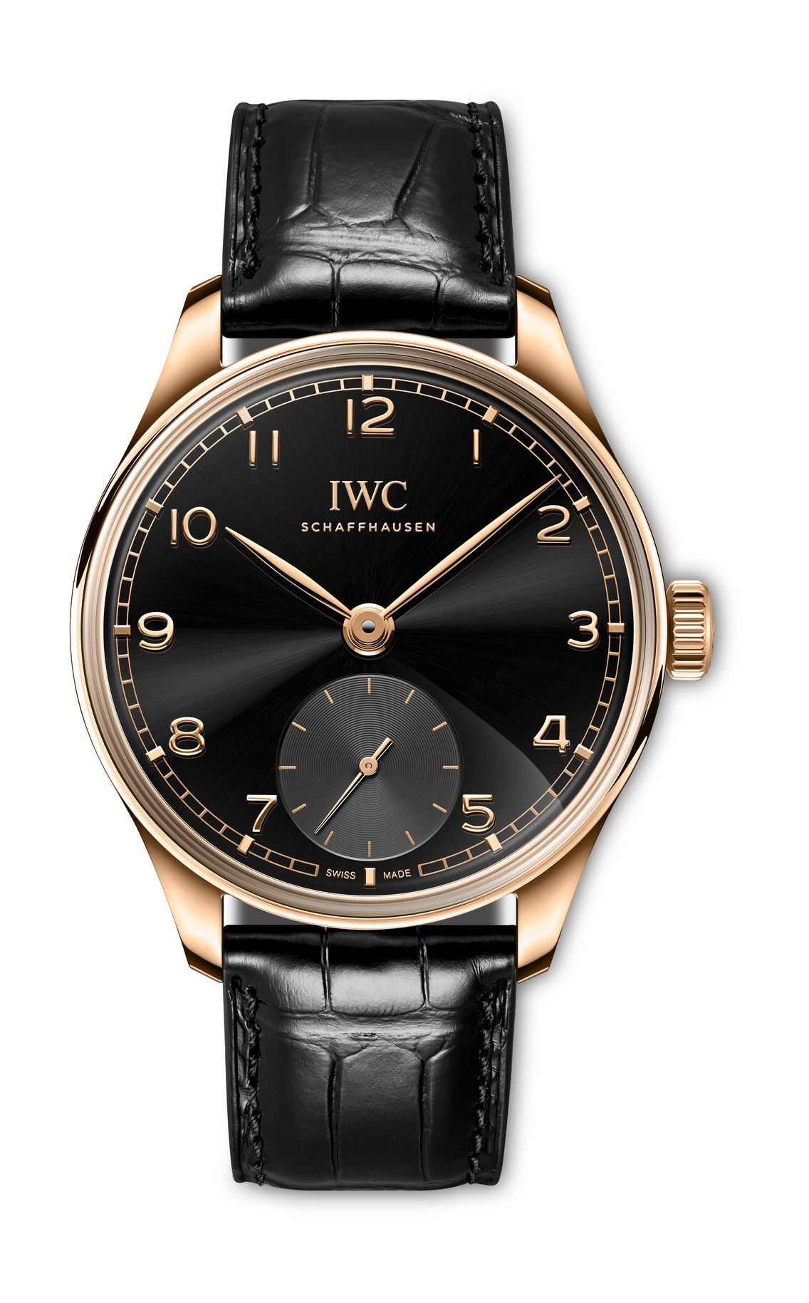 IWC Schaffhausen Portugieser Automatic 40 Obsidian luxury timepiece - detailed view