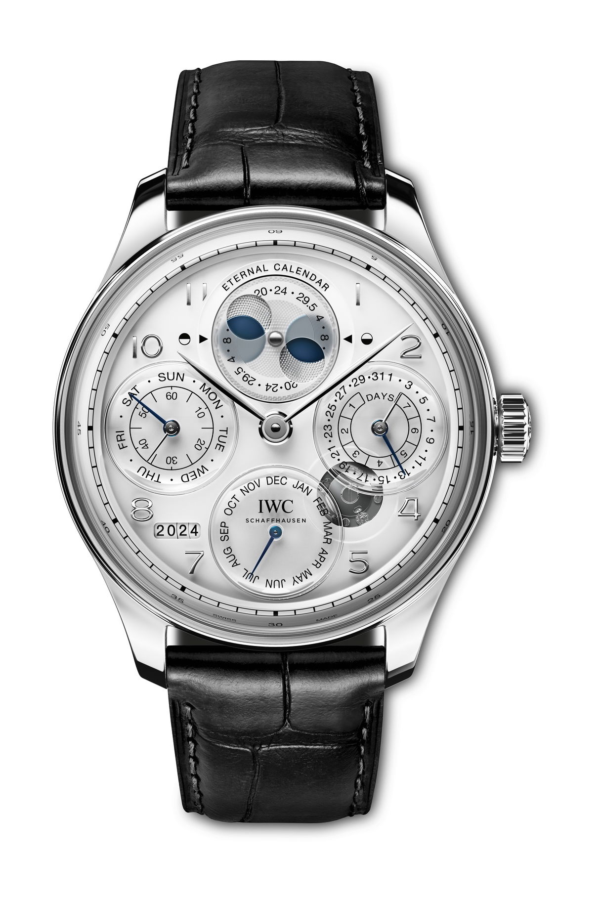 IWC Schaffhausen Portugieser Eternal Calendar luxury timepiece - detailed view