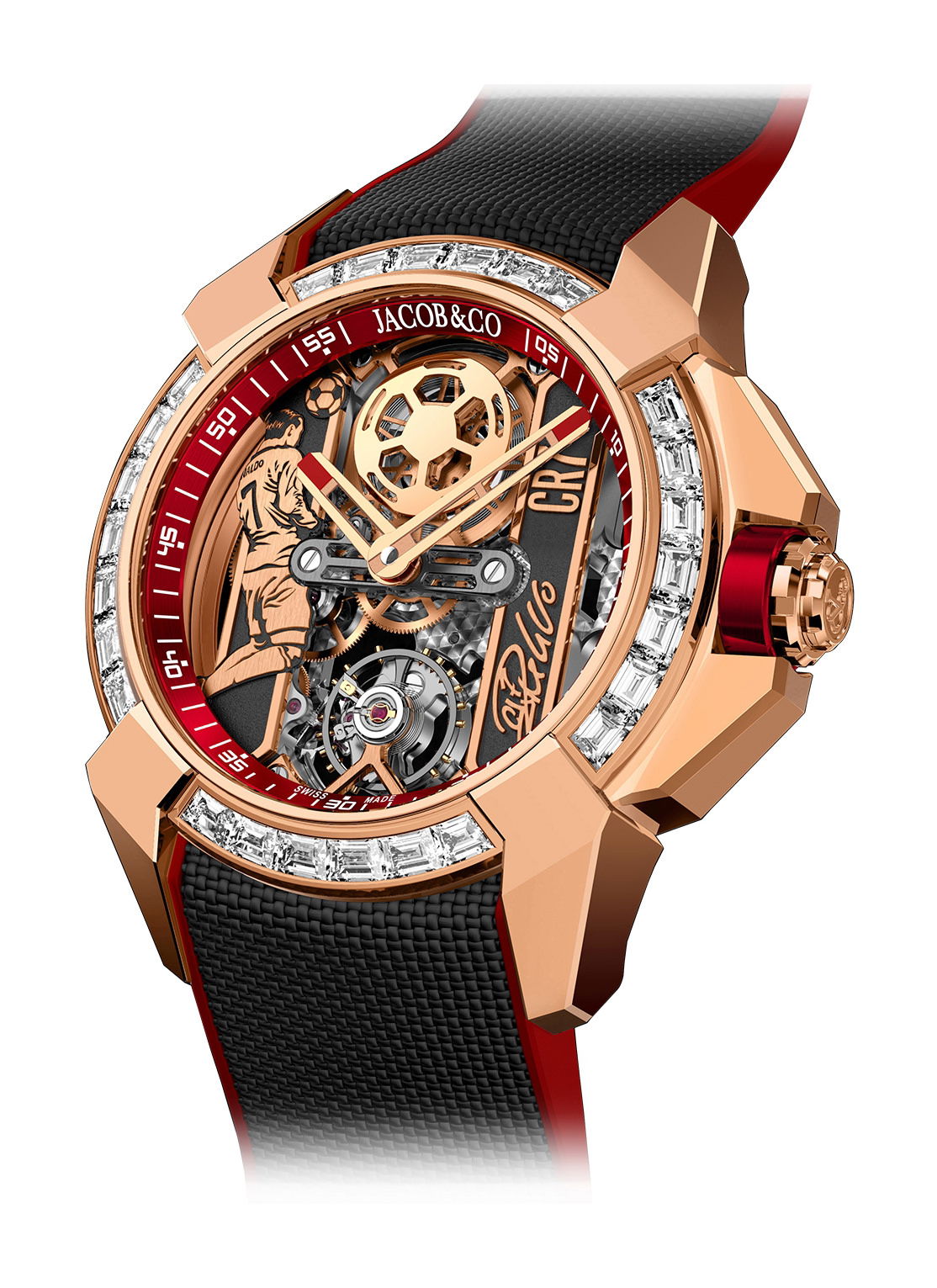 Jacob and Co Epic X Flight of CR7 Baguette watch