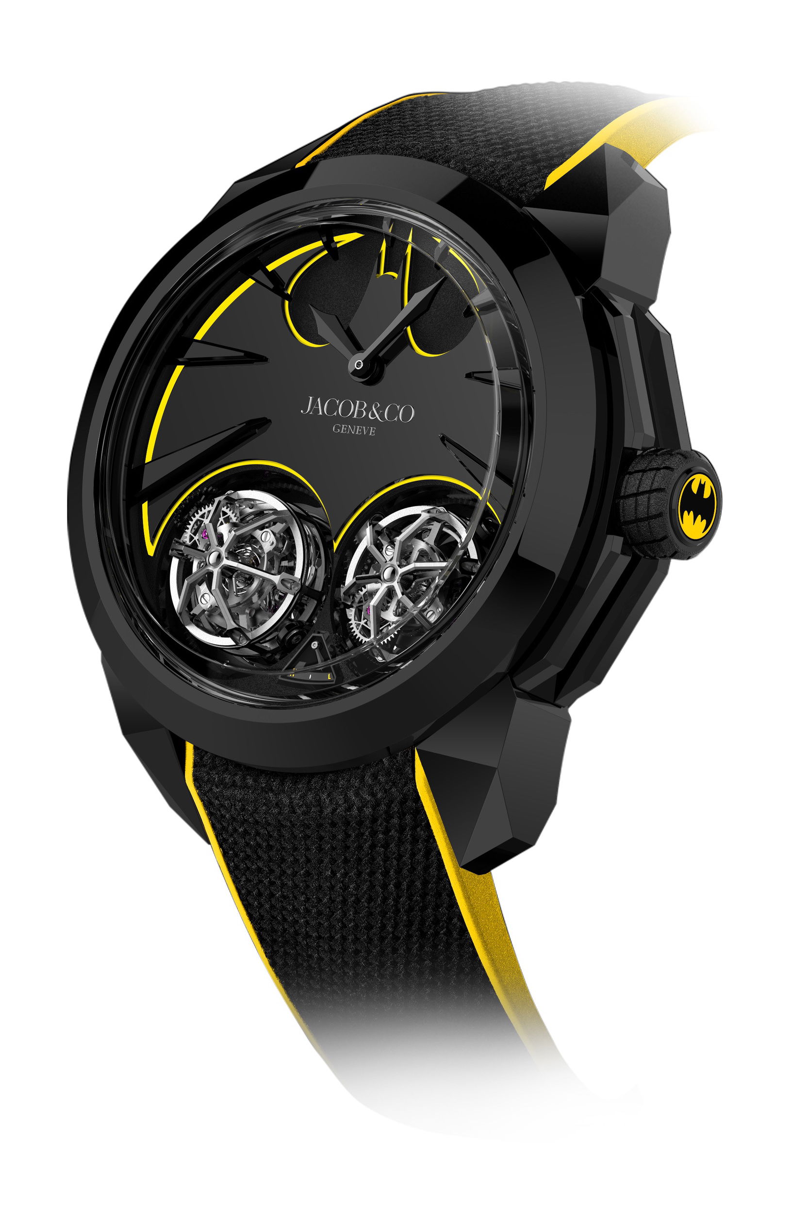 Jacob & Co Gotham City Black DLC Titanium luxury timepiece - detailed view