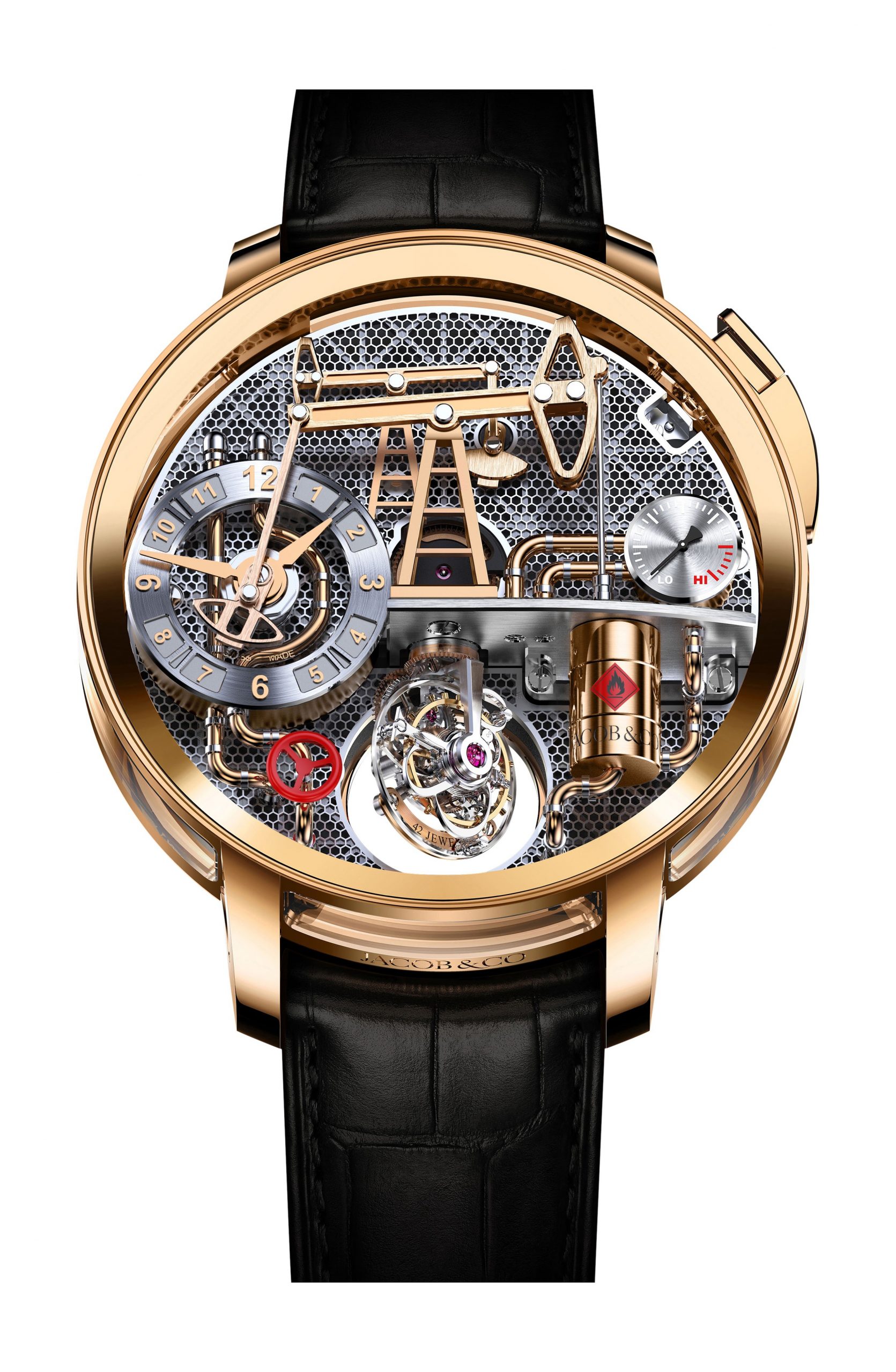 Jacob & Co Oil Pump luxury timepiece - detailed view