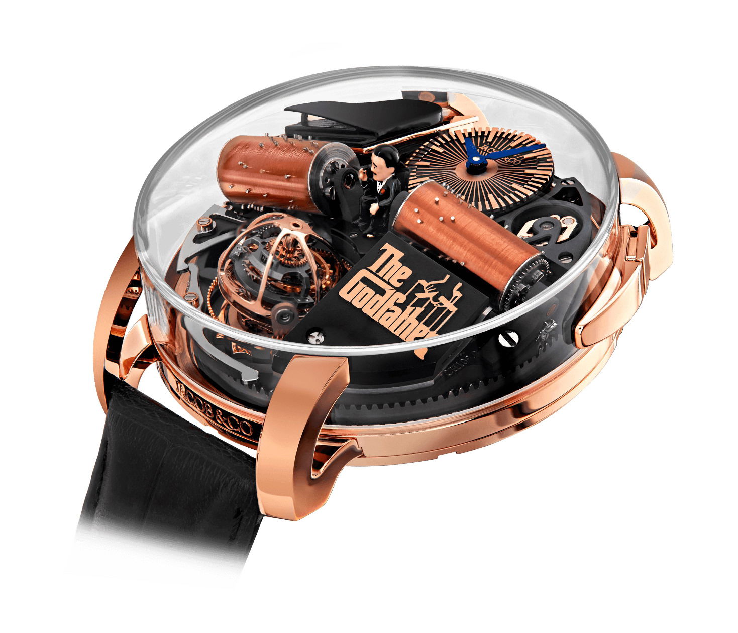 Jacob & Co Opera Godfather Clear Case luxury timepiece - detailed view