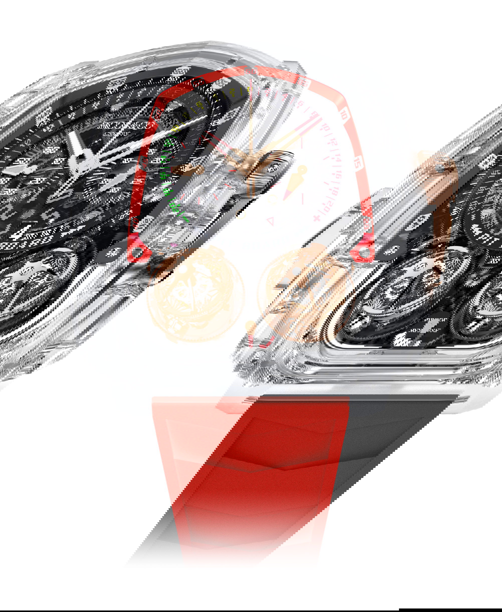 Jacob & Co Twin Turbo Furious Sapphire Crystal luxury timepiece - detailed view
