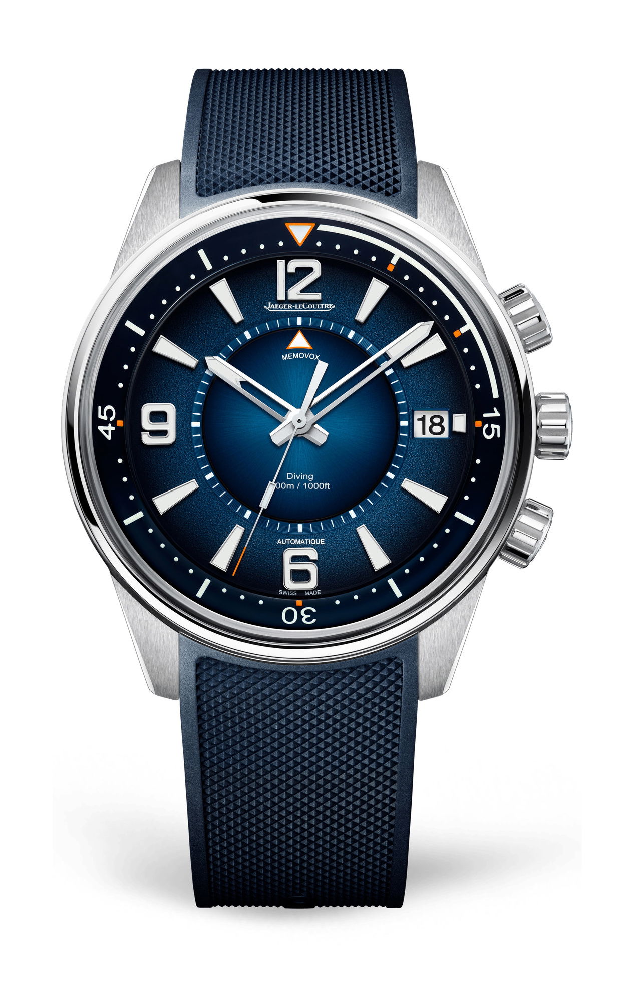 Jaeger-LeCoultre Polaris Mariner Memovox luxury timepiece - detailed view