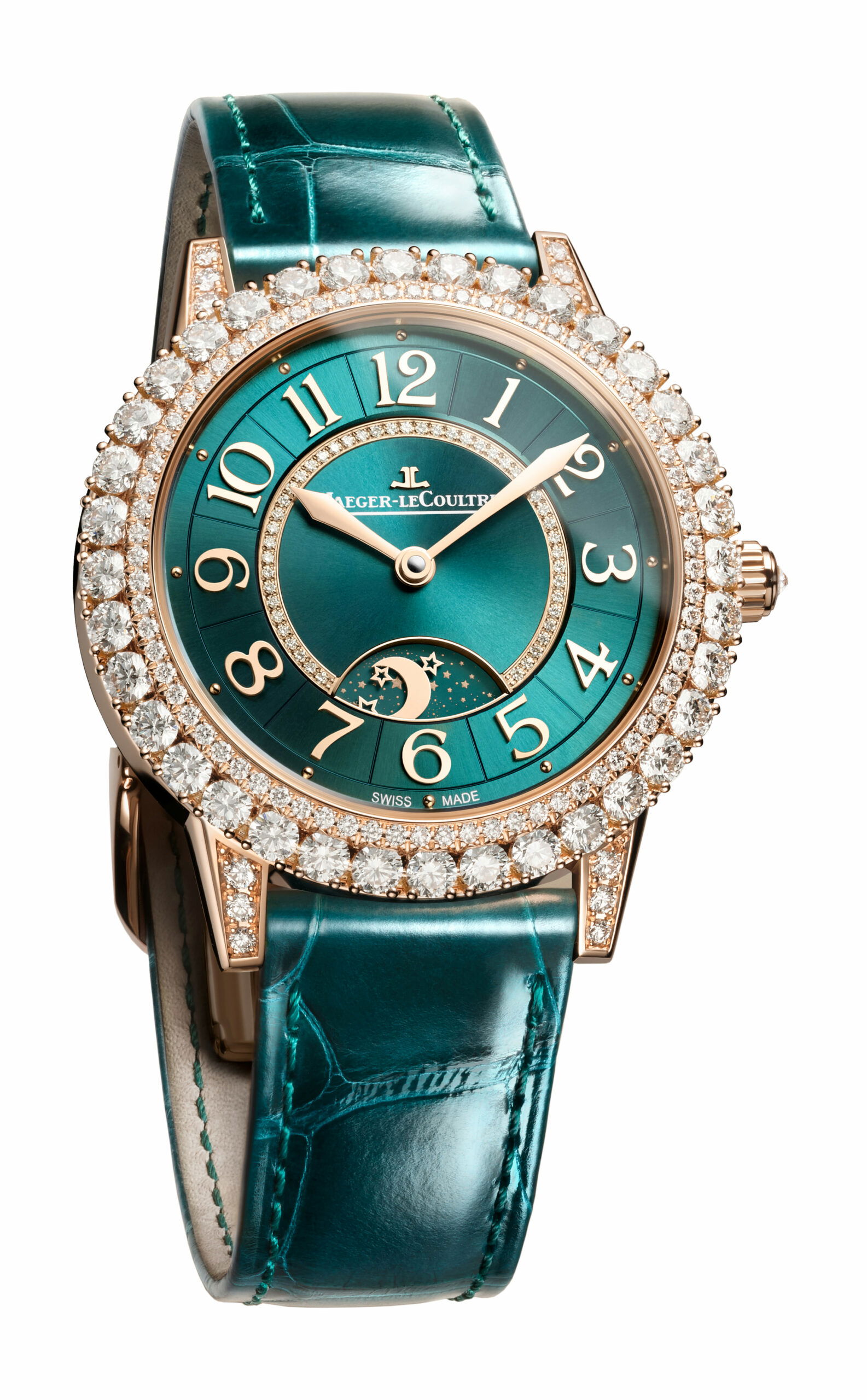 Jaeger-LeCoultre Rendez-Vous Dazzling Night & Day Green luxury timepiece - detailed view