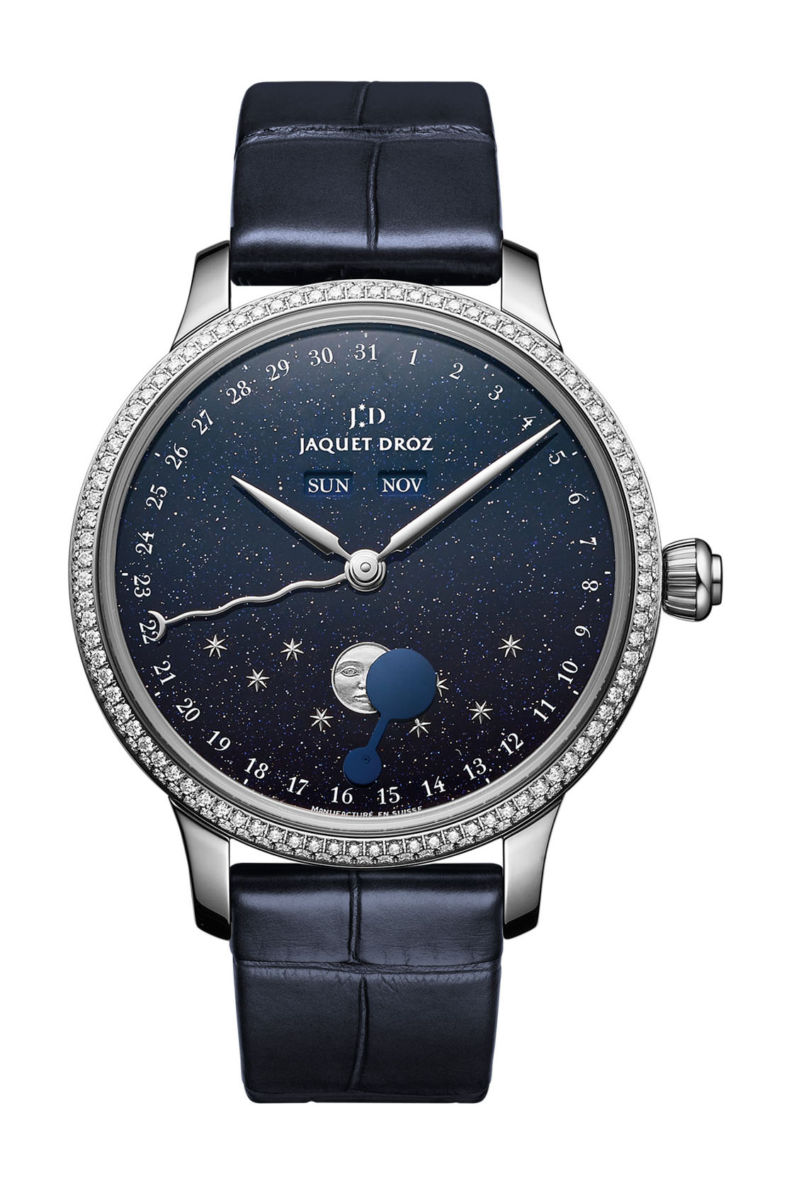 Jaquet Droz Éclipse Aventurine luxury timepiece - detailed view