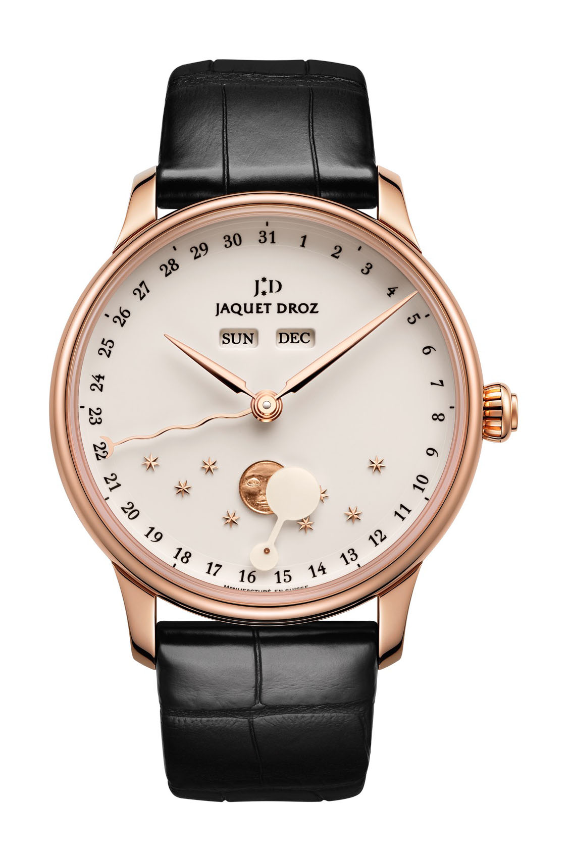 Jaquet Droz Éclipse Ivory Enamel luxury timepiece - detailed view