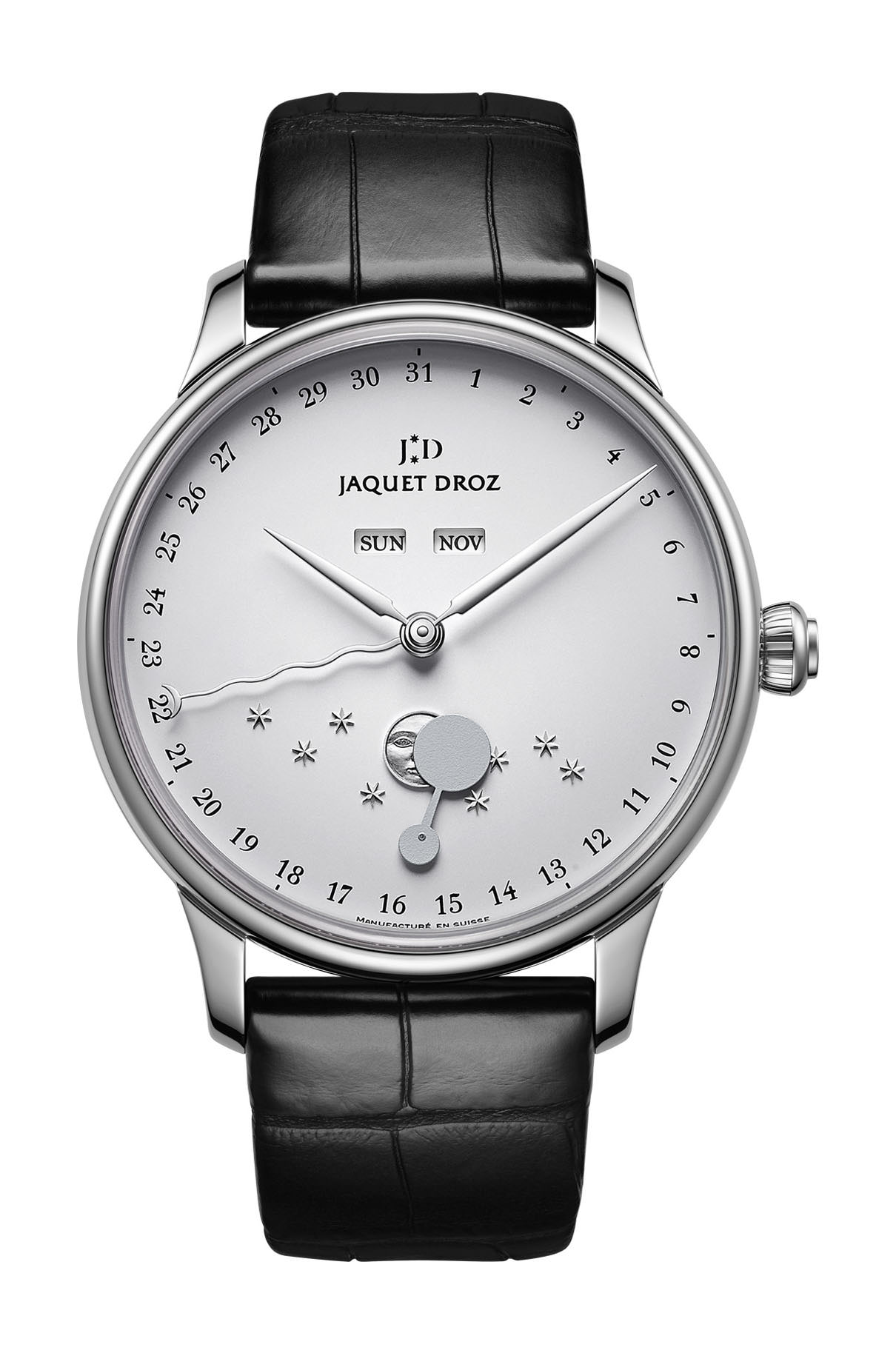 Jaquet Droz Éclipse Silver luxury timepiece - detailed view