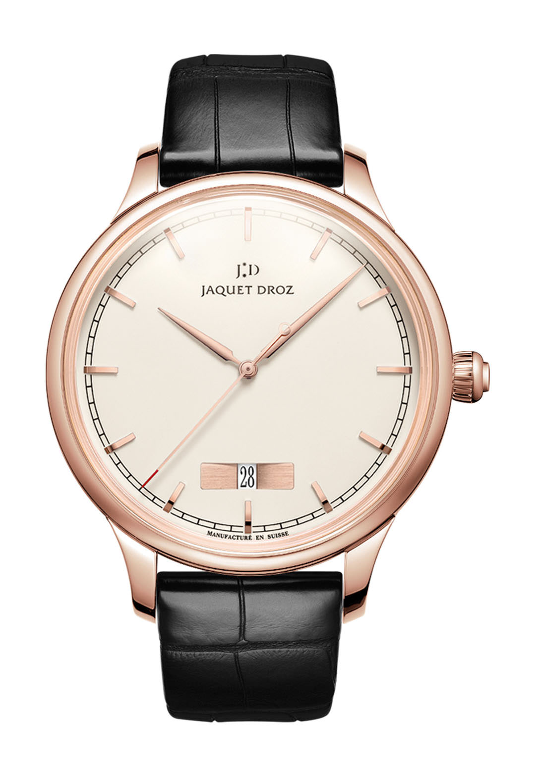 Jaquet Droz Grande Heure Minute Quantieme Ivory Enamel watch