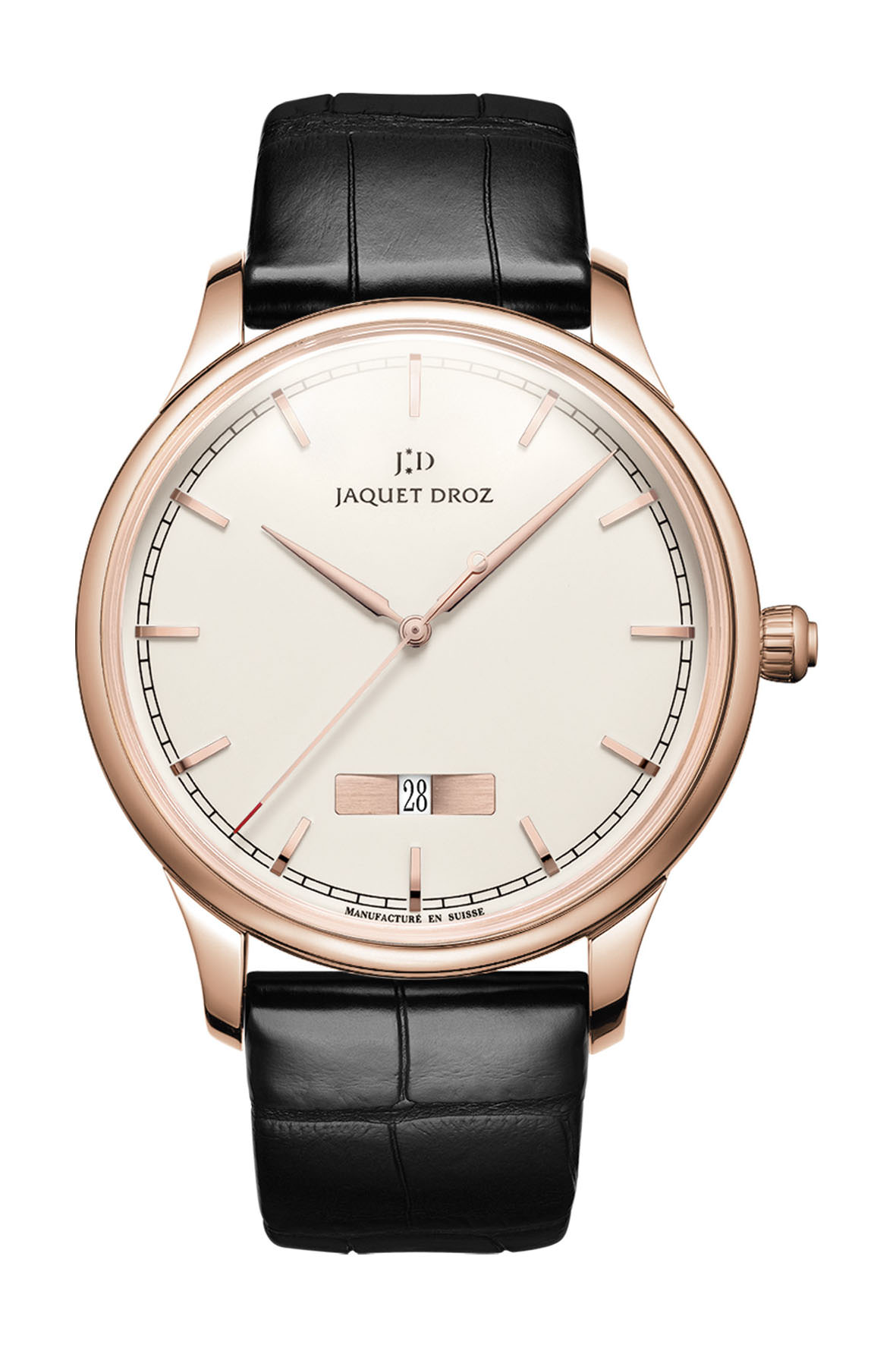 Jaquet Droz Grande Heure Minute Quantieme Ivory Enamel watch