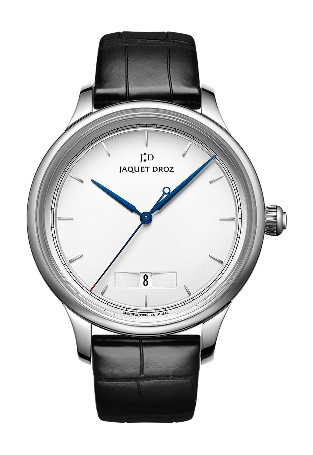 Jaquet Droz Grande Heure Minute Quantième Silver watch
