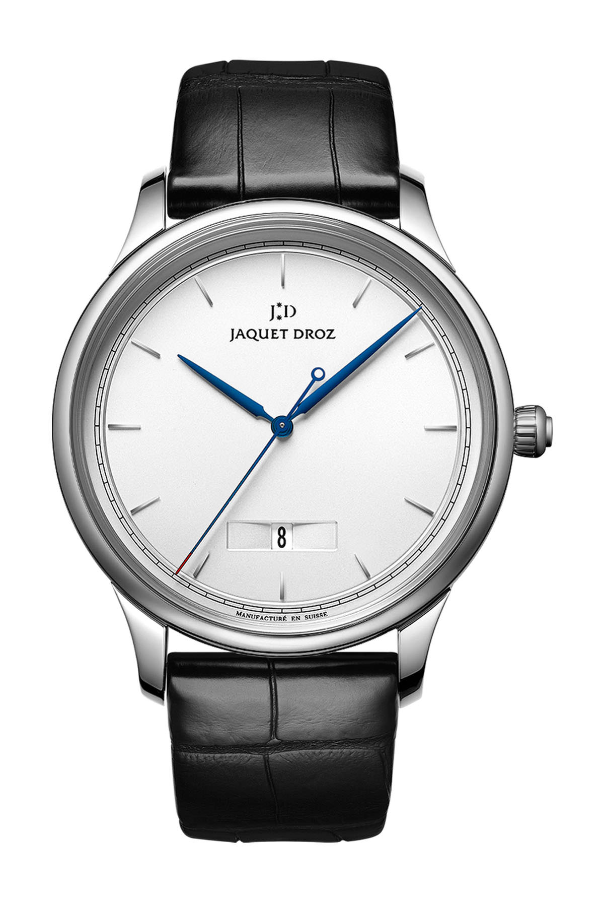 Jaquet Droz Grande Heure Minute Quantième Silver watch