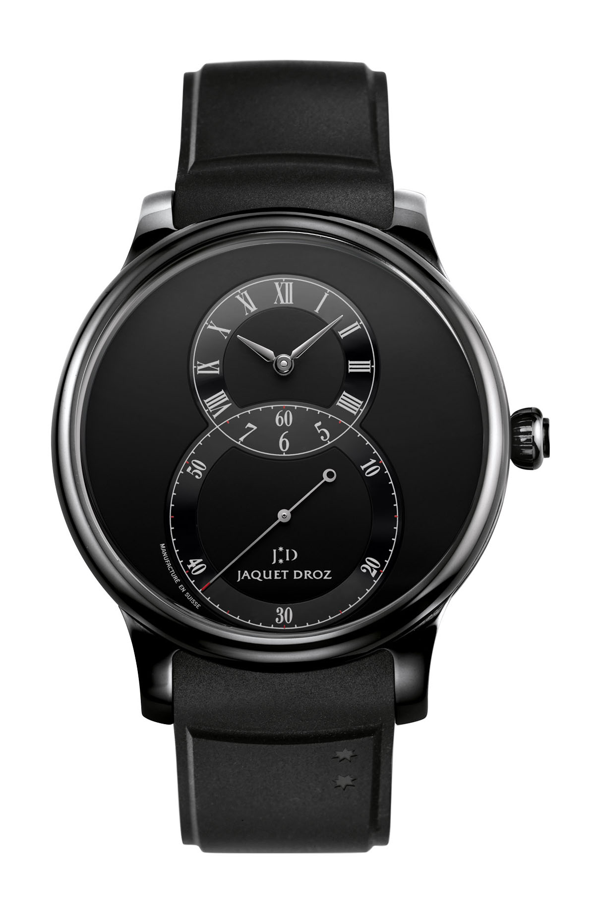Jaquet Droz Grande Seconde Black Ceramic luxury timepiece - detailed view