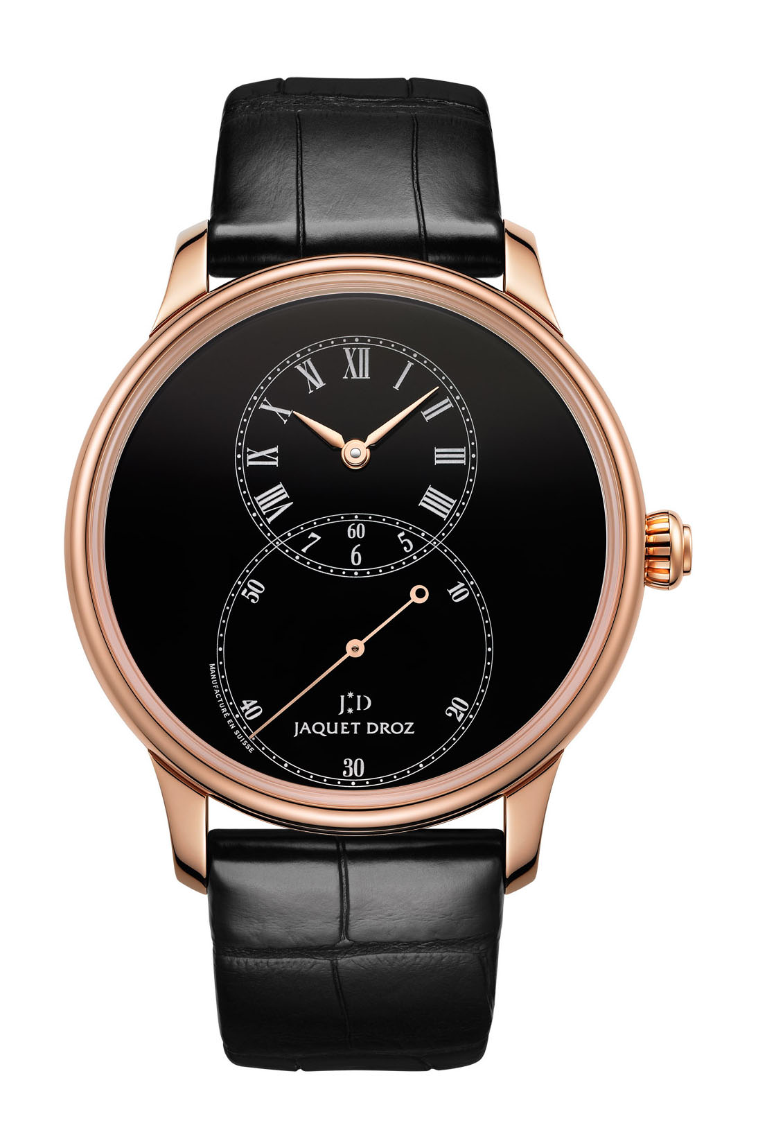 Jaquet Droz Grande Seconde Black Enamel luxury timepiece - detailed view