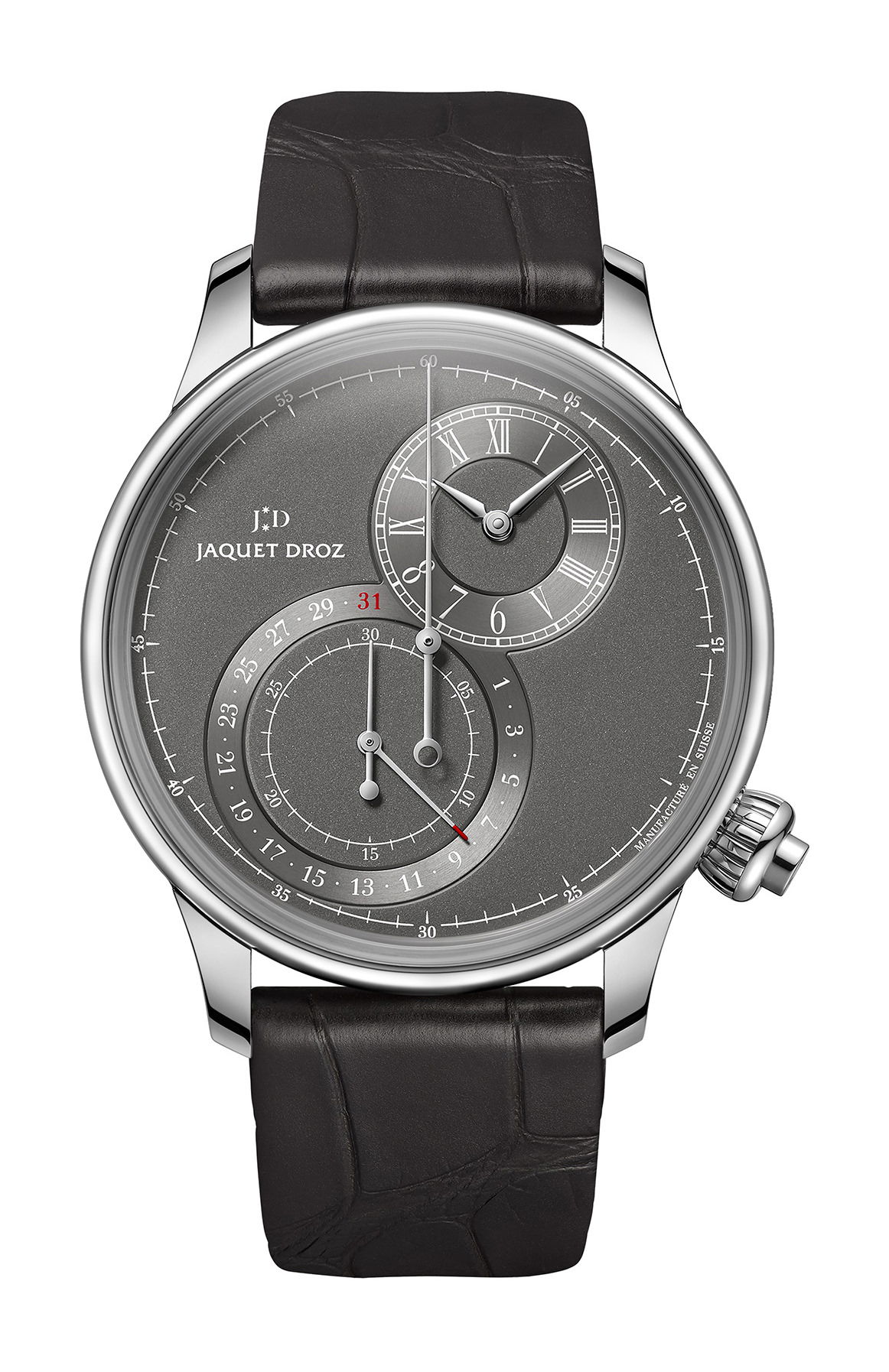 Jaquet Droz Grande Seconde Off-centered Chronograph Gray luxury timepiece - detailed view