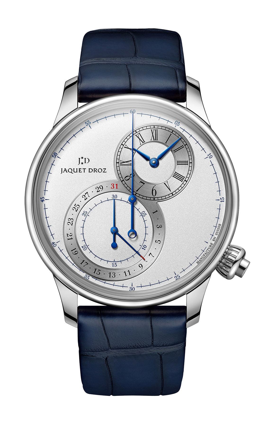 Jaquet Droz Grande Seconde Off-centered Chronograph Silver luxury timepiece - detailed view