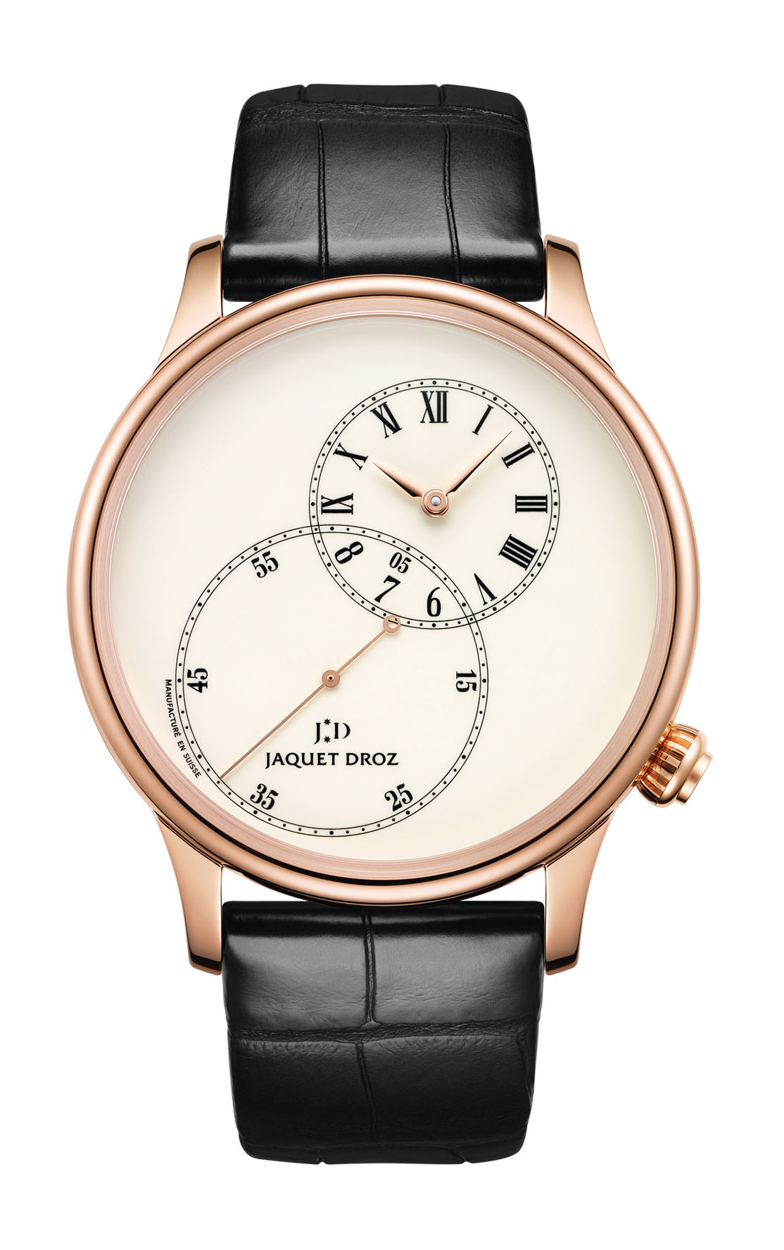 Jaquet Droz Grande Seconde Off-Centered Ivory Enamel luxury timepiece - detailed view