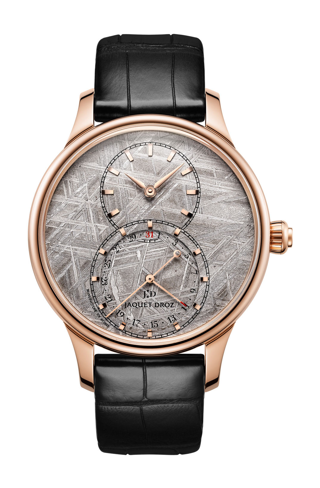 Jaquet Droz Grande Seconde Quantieme Meteorite luxury timepiece - detailed view