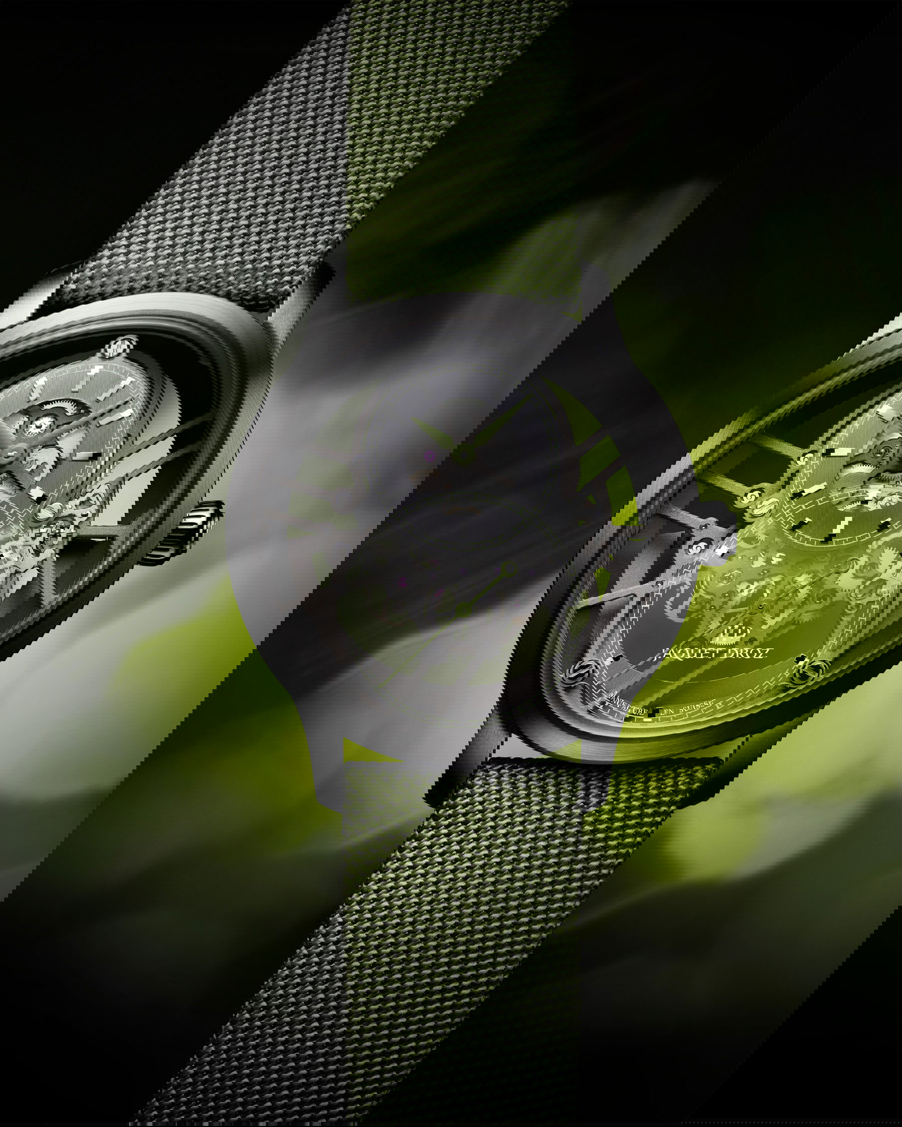 Jaquet Droz Grande Seconde Skelet-One Black Ceramic Green - View 3
