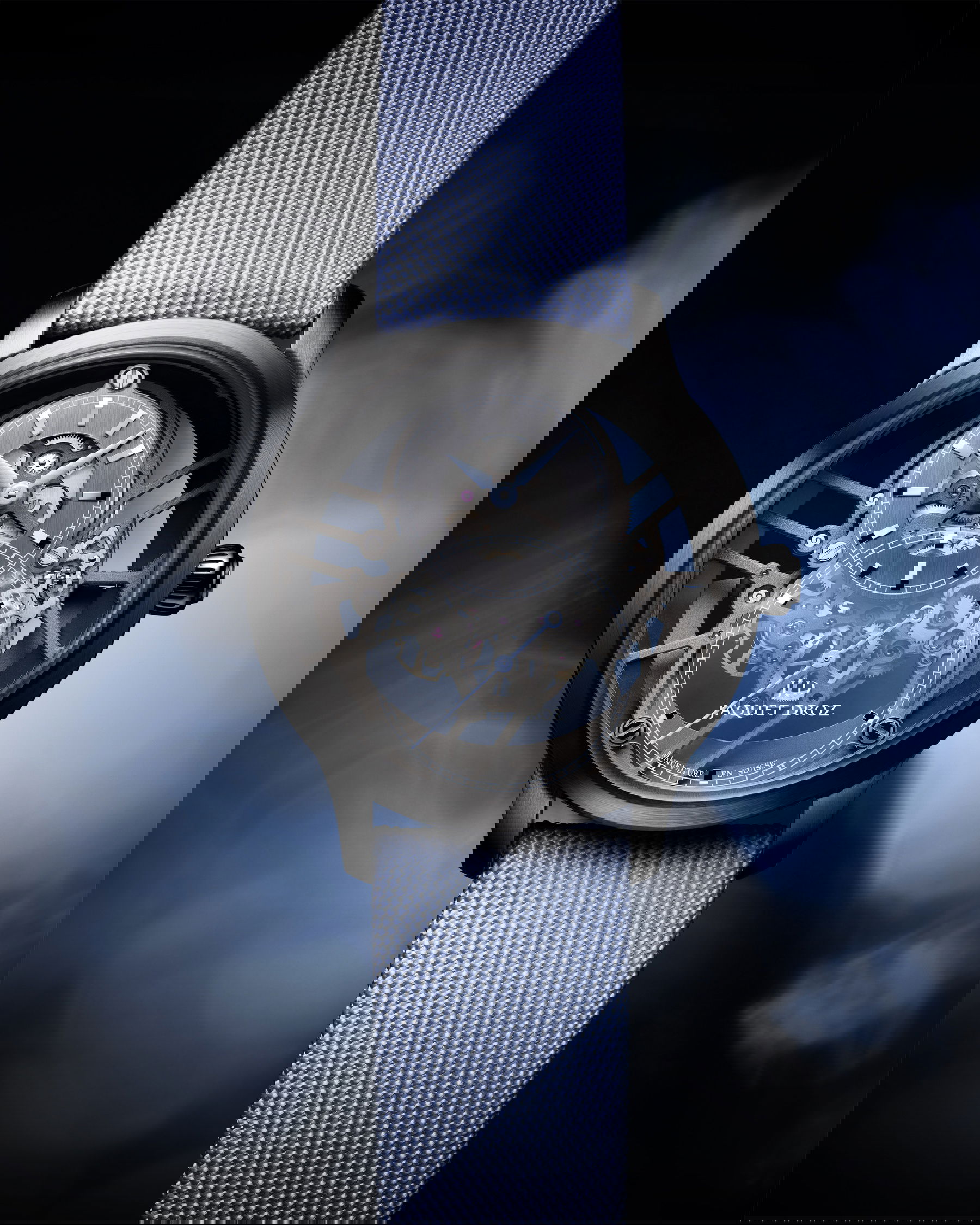 Jaquet Droz Grande Seconde Skelet-One Black Ceramic Sky Blue - View 3