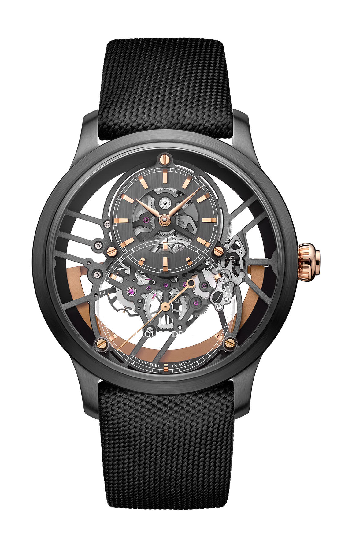 Jaquet Droz Grande Seconde Skelet-one Ceramic luxury timepiece - detailed view