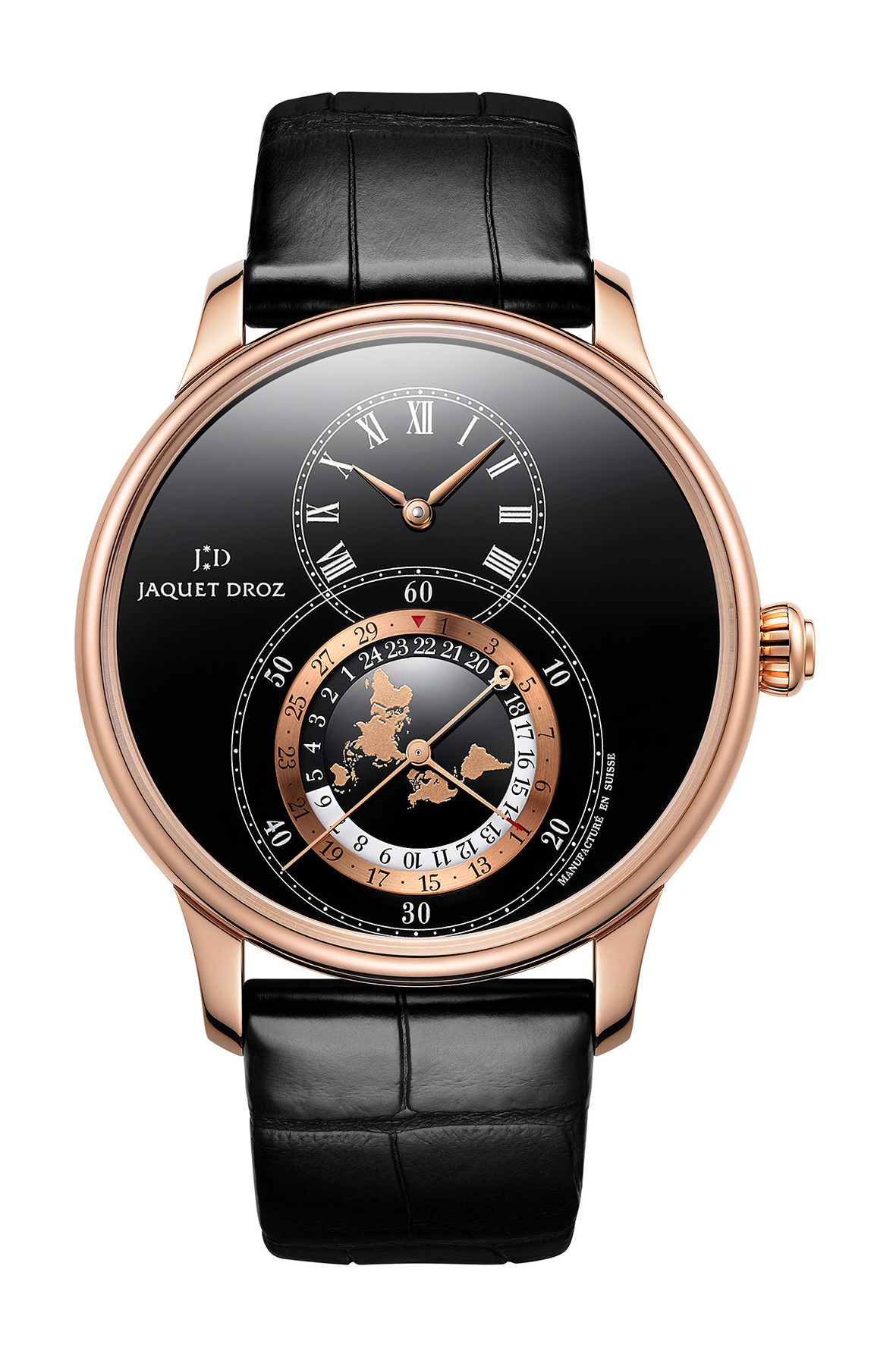 Jaquet Droz Grande Seconde Skelet-one Ceramic luxury timepiece - detailed view
