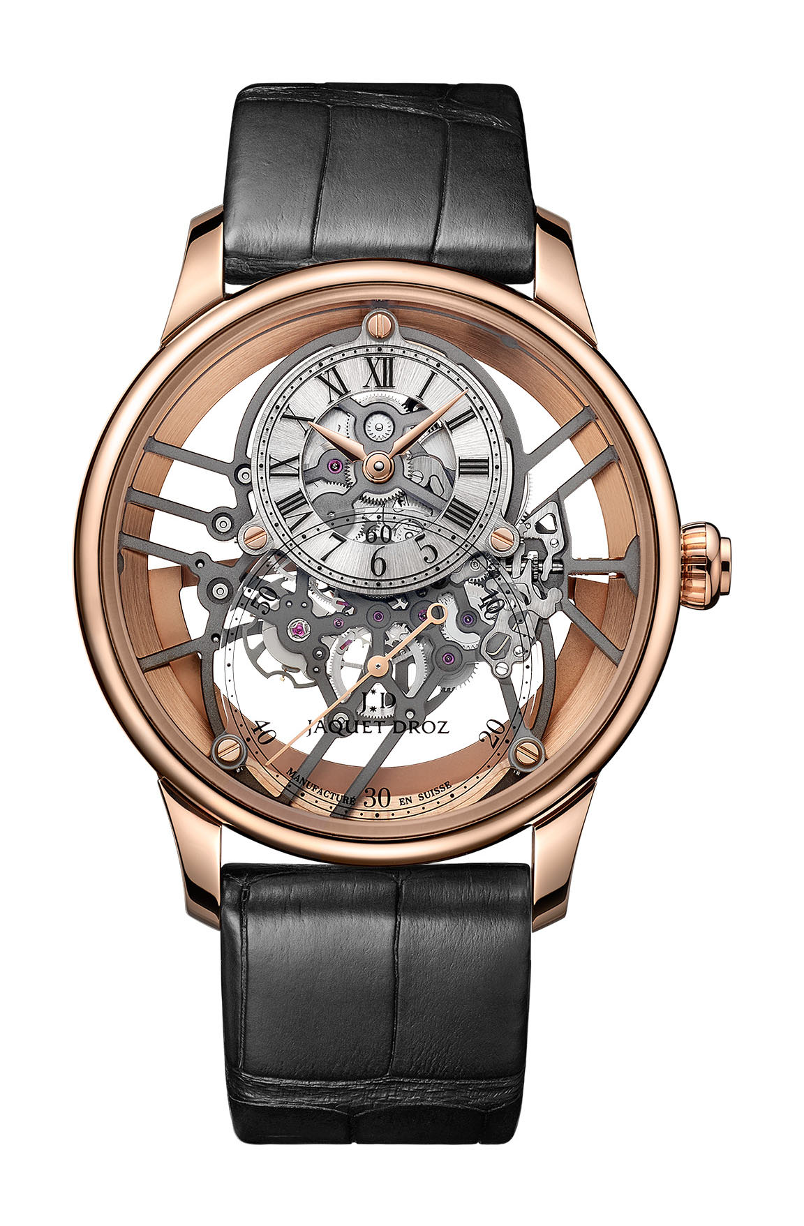 Jaquet Droz Grande Seconde Skelet-one Red Gold luxury timepiece - detailed view