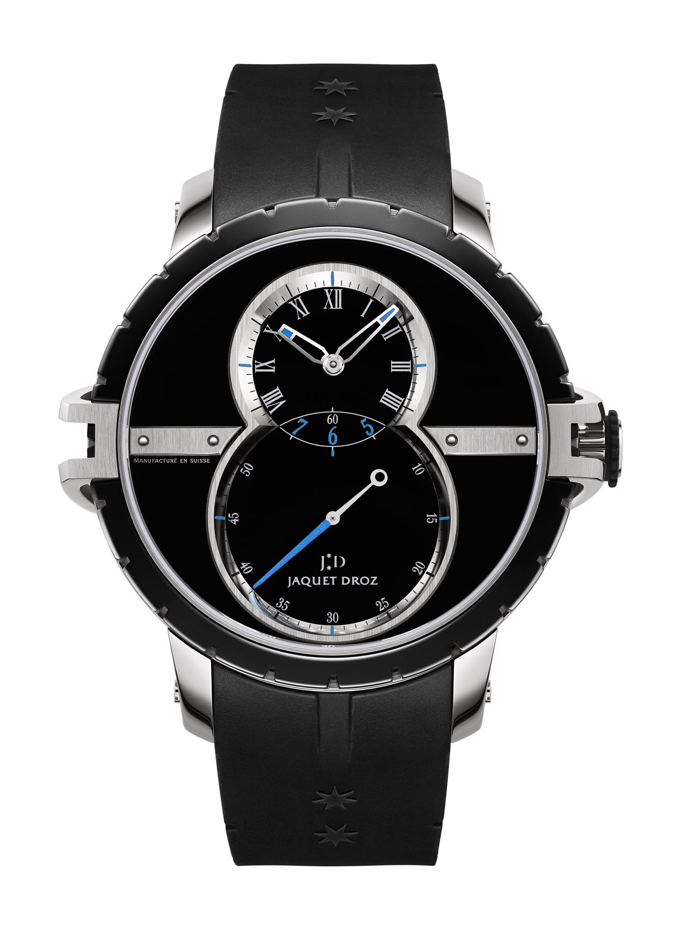 Jaquet Droz Grande seconde SW Steel-Ceramic luxury timepiece - detailed view