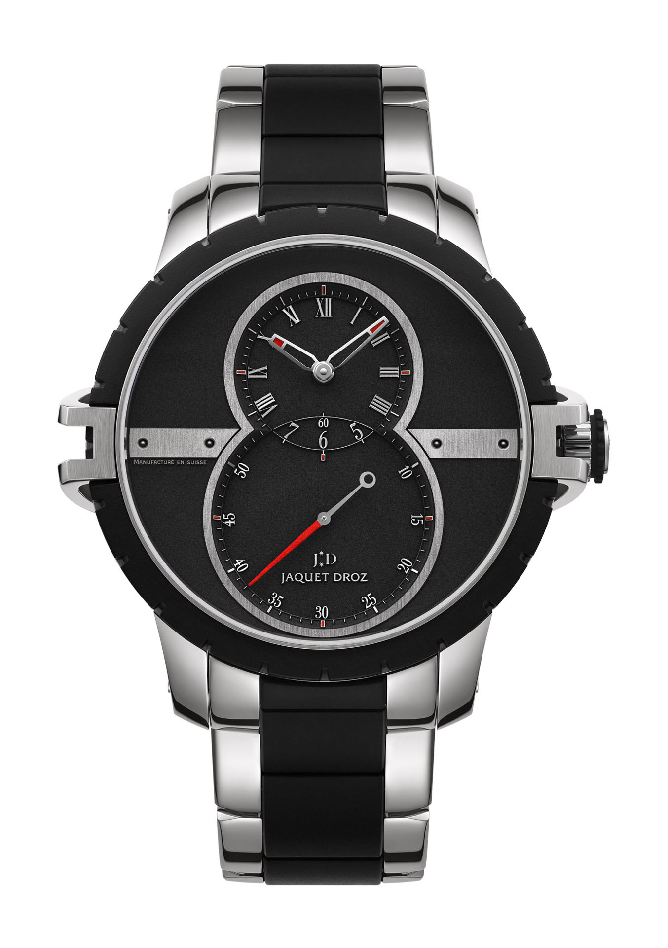 Jaquet Droz Grande seconde SW Steel-rubber luxury timepiece - detailed view