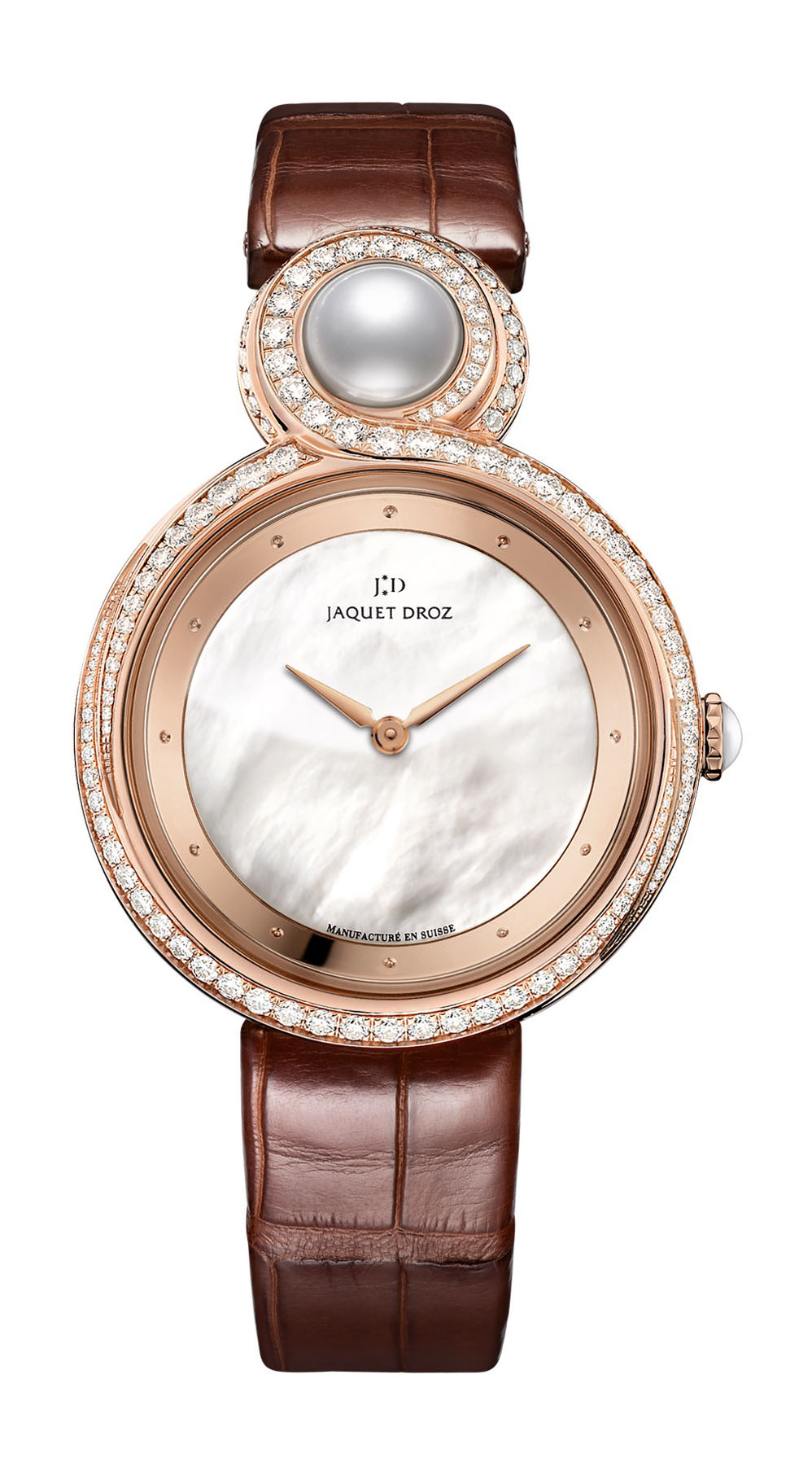 Jaquet Droz Lady 8 Mother-of-pearl luxury timepiece - detailed view