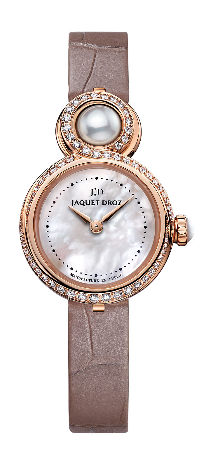 Jaquet Droz Lady 8 Petite Mother-of-pearl luxury timepiece - detailed view