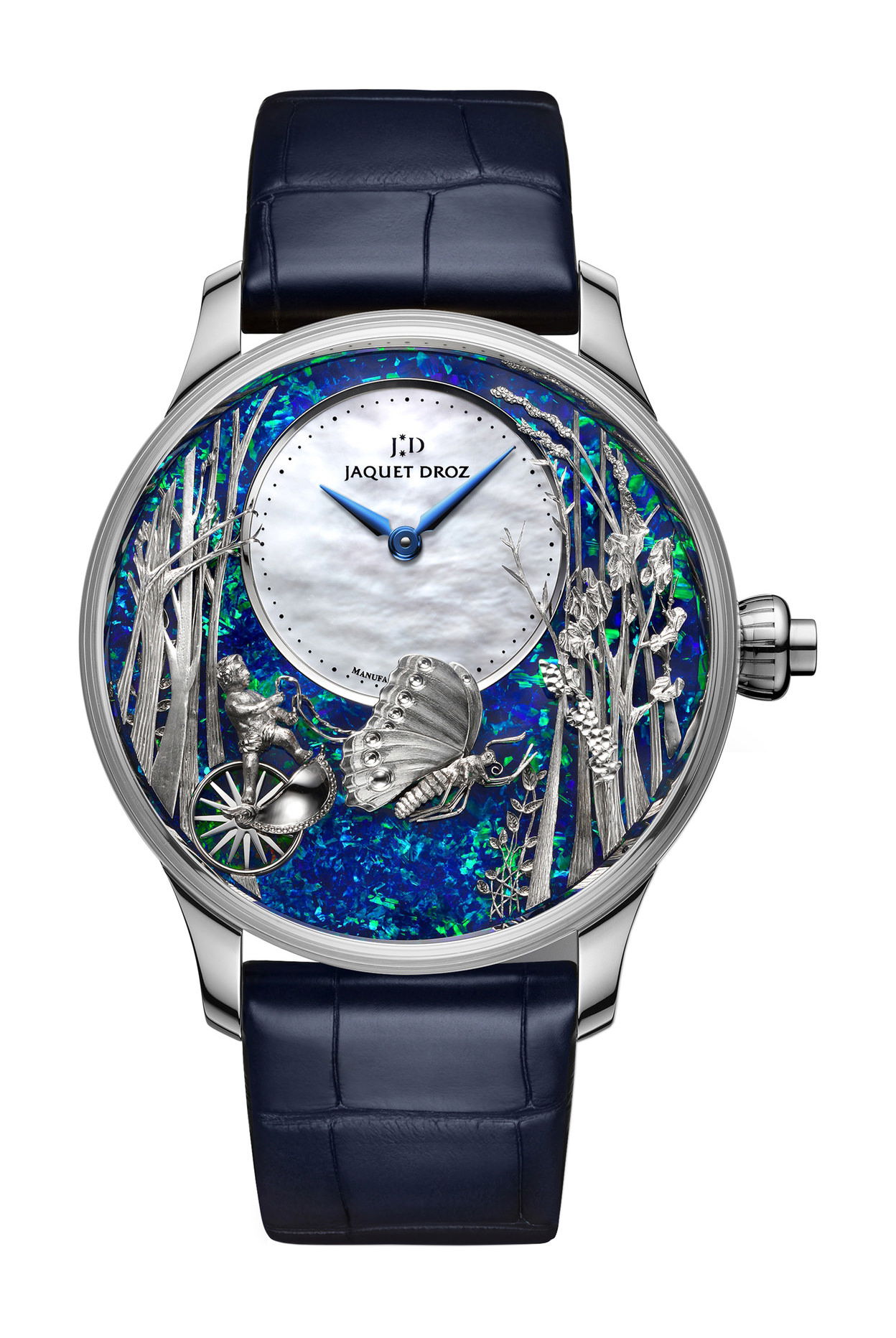 Jaquet Droz Loving Butterfly Automaton luxury timepiece - detailed view