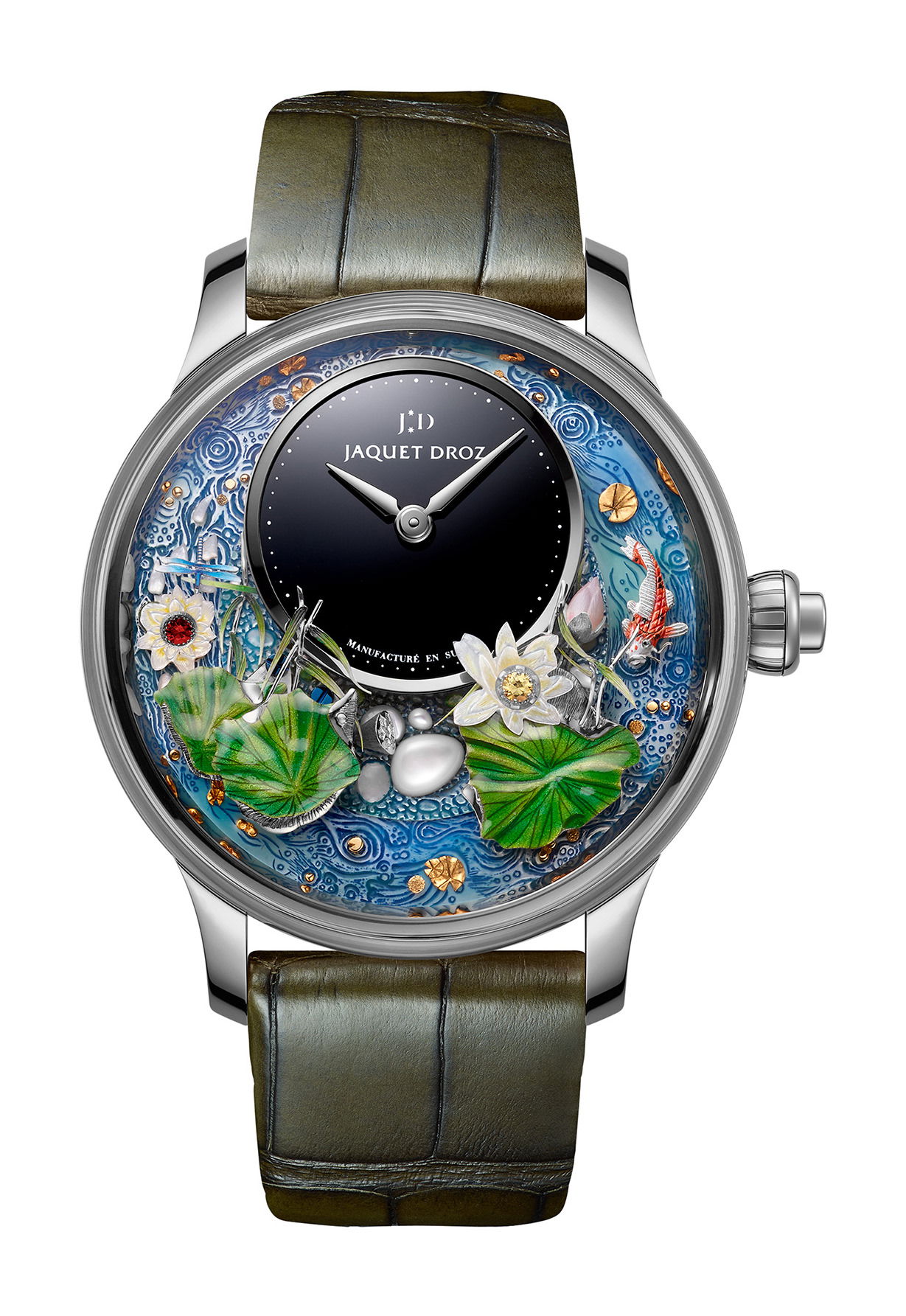 Jaquet Droz Magic Lotus Automaton luxury timepiece - detailed view