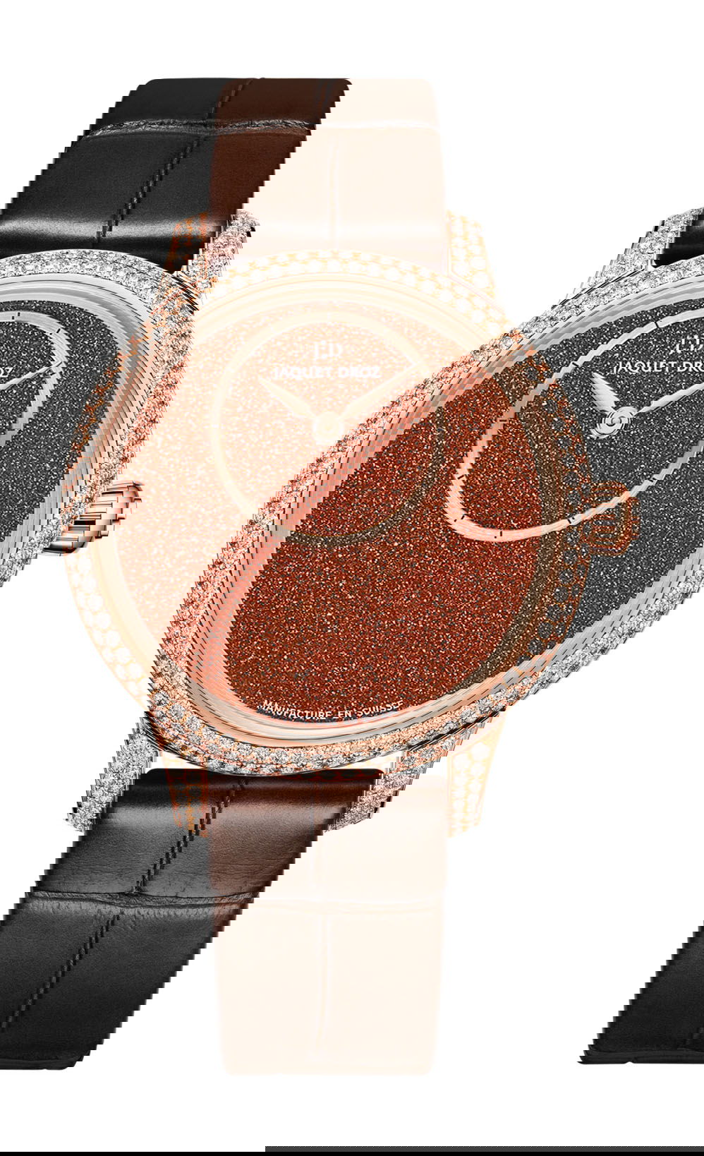 Jaquet Droz Petit Heure Minute Sunstone luxury timepiece - detailed view