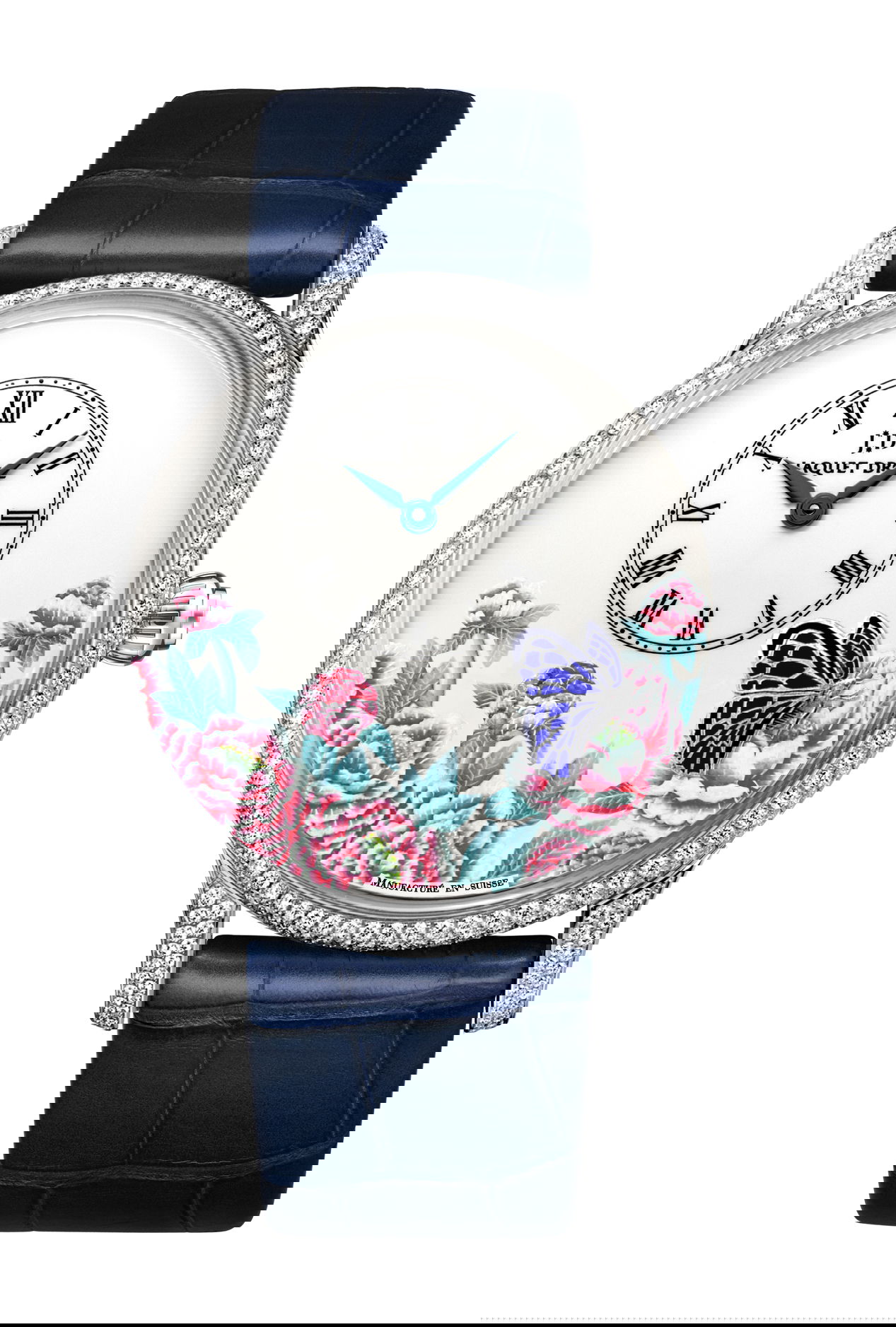 Jaquet Droz Petite Heure Minute Butterfly Journey luxury timepiece - detailed view