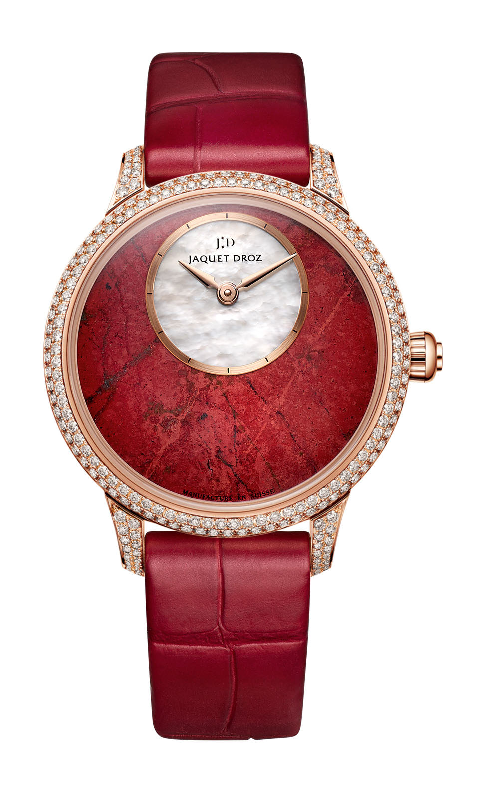Jaquet Droz Petite Heure Minute Cuprite luxury timepiece - detailed view